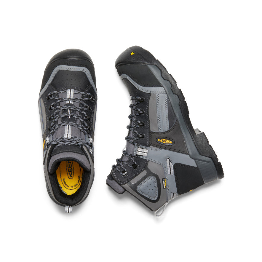 Men's Davenport 6 Insulated Waterproof Work Boots with Composite Toe - Steel Grey | Slip Resistant Safety Shoes for Construction, Hiking & Outdoor Work