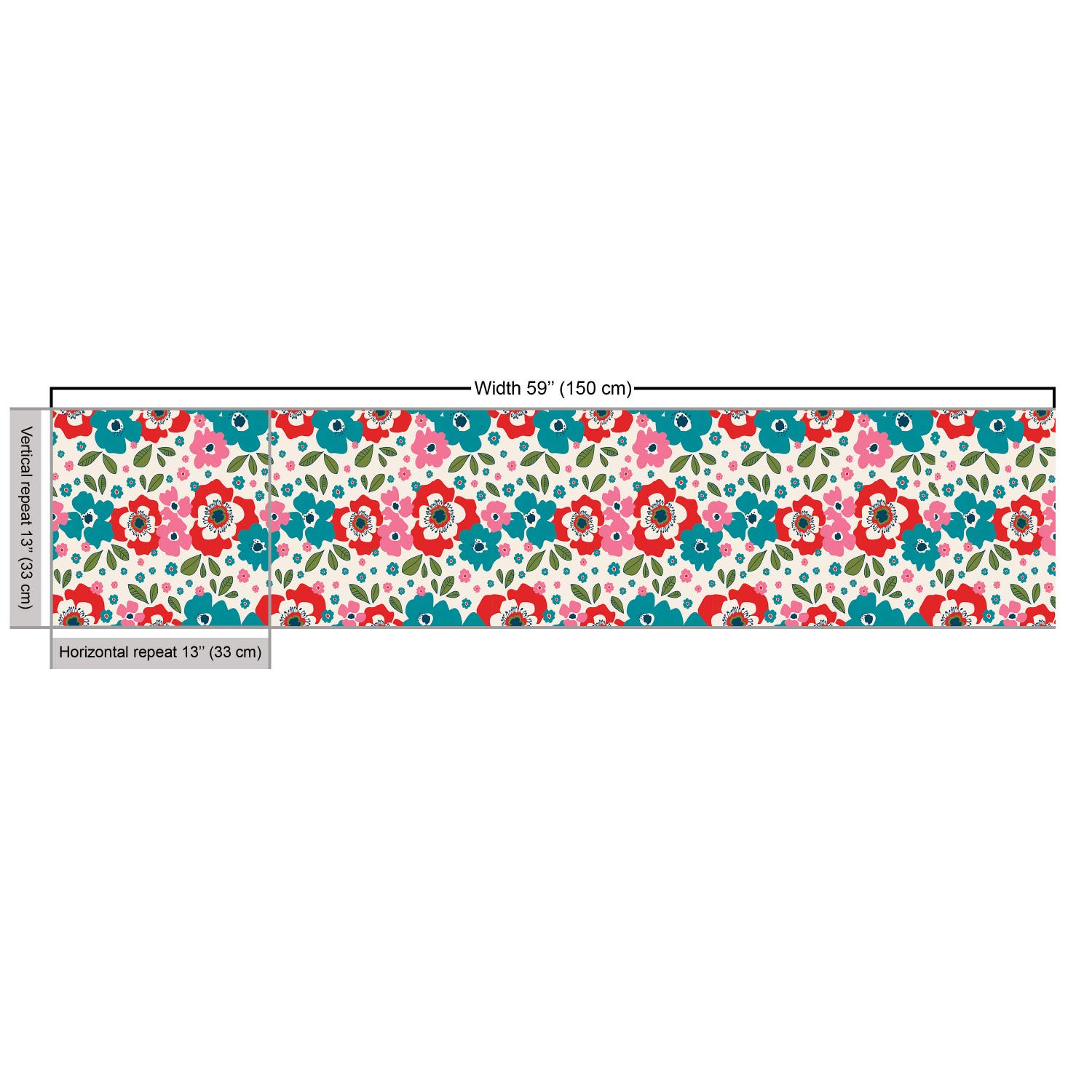 Ambesonne Floral Fabric - Spring Flowers on Eggshell, 3 Yards for Upholstery & Home Decor