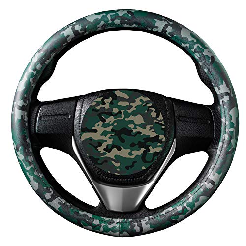 Leather Camo Steering Wheel Cover