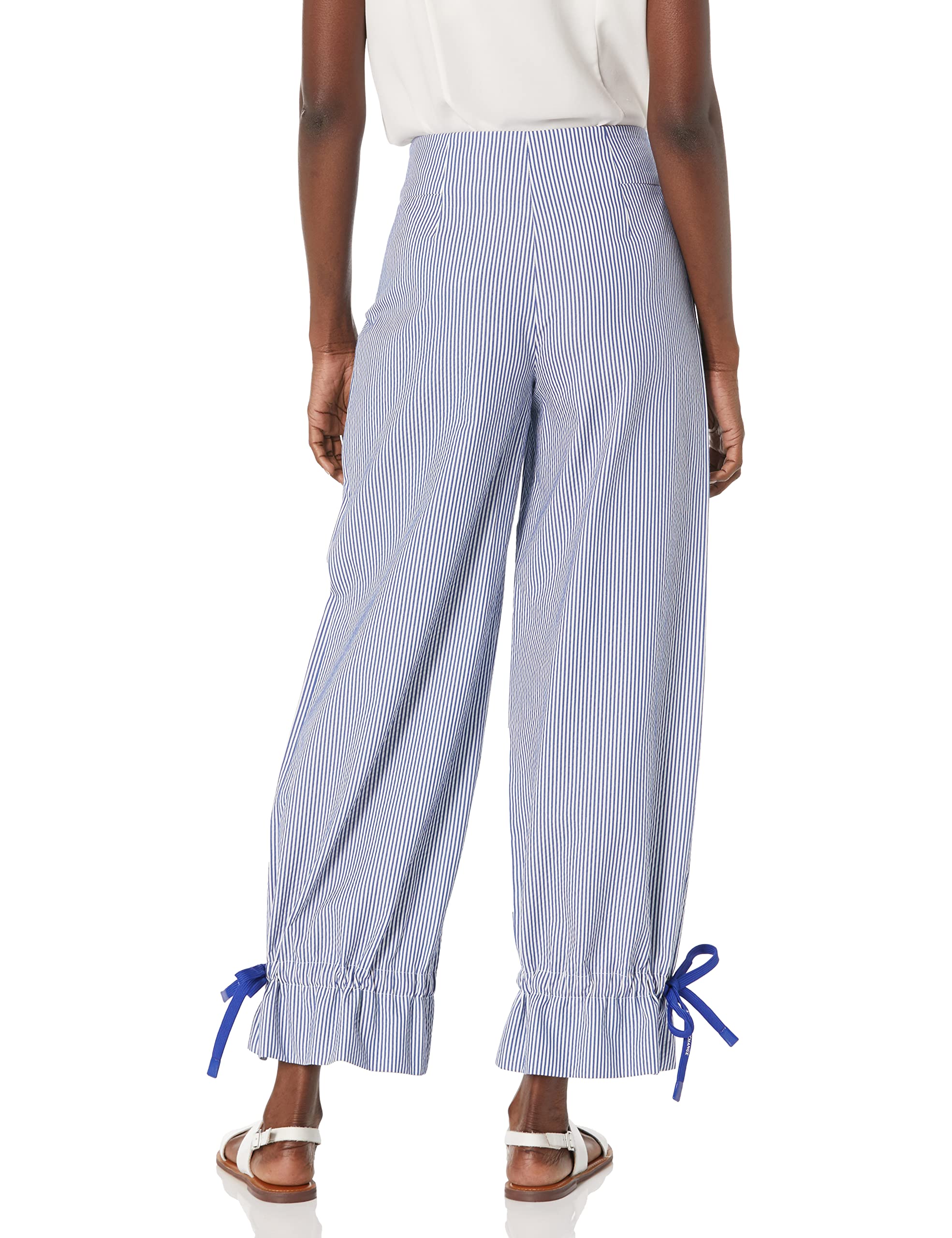 Armani Exchange Women's Oversized Pleated Pants with Tie Detail - Stylish High Waisted Wide Leg Trousers for Work, Office & Casual Wear