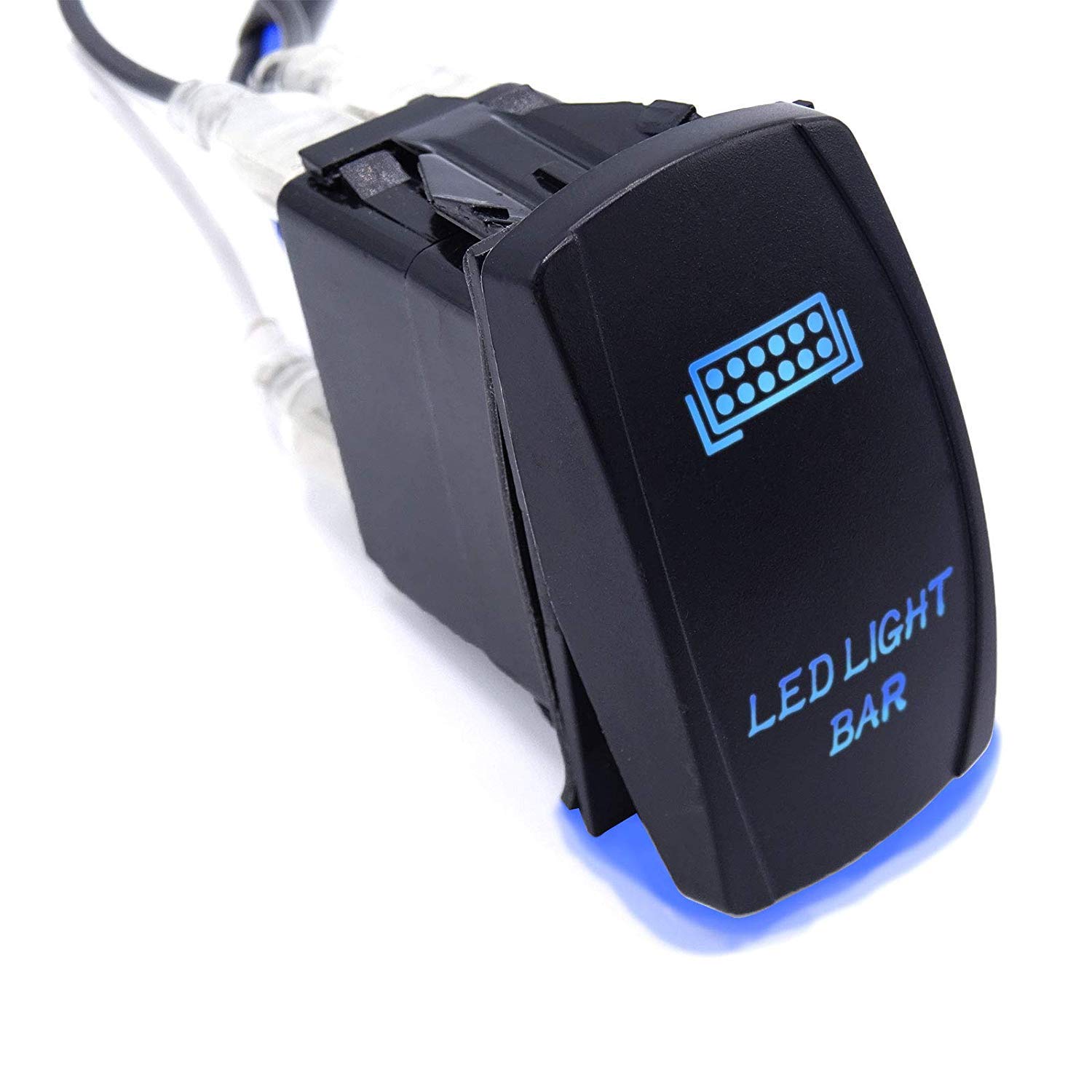 Dasen Rocker Switch 3PCS - Laser Etched Sasquatch, Rear & LED Lights Toggle Switch (Blue) - Compatible with ATV UTV SUV - Perfect for Off-Roading, Camping & Vehicle Customization