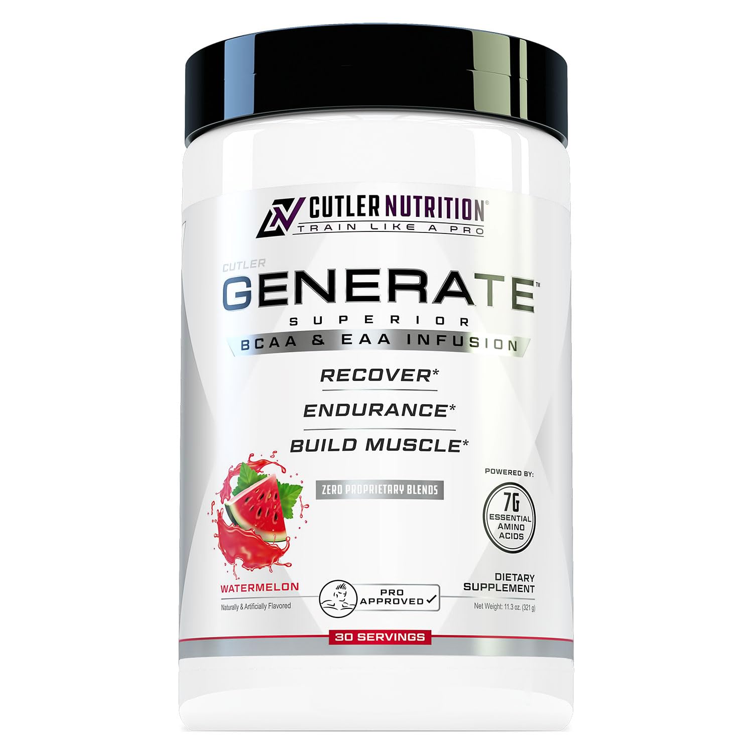 Premium EAA & BCAA Powder - Post Workout Recovery Drink with 5g BCAAs & 2g EAAs for Muscle Growth | Branched Chain Amino Acids Supplement for Athletes & Fitness Enthusiasts | Watermelon Flavor, 30 Servings | Ideal for Gym Recovery & Lean Muscle Building