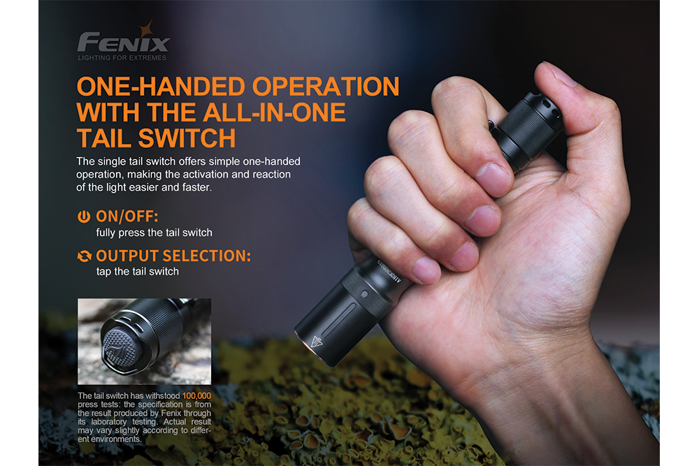 Fenix E20 V2.0 EDC Flashlight - 350 Lumens Ultra Bright LED Torch with 5 Lighting Modes | Compact & Waterproof for Camping, Hiking, Emergency & Everyday Carry