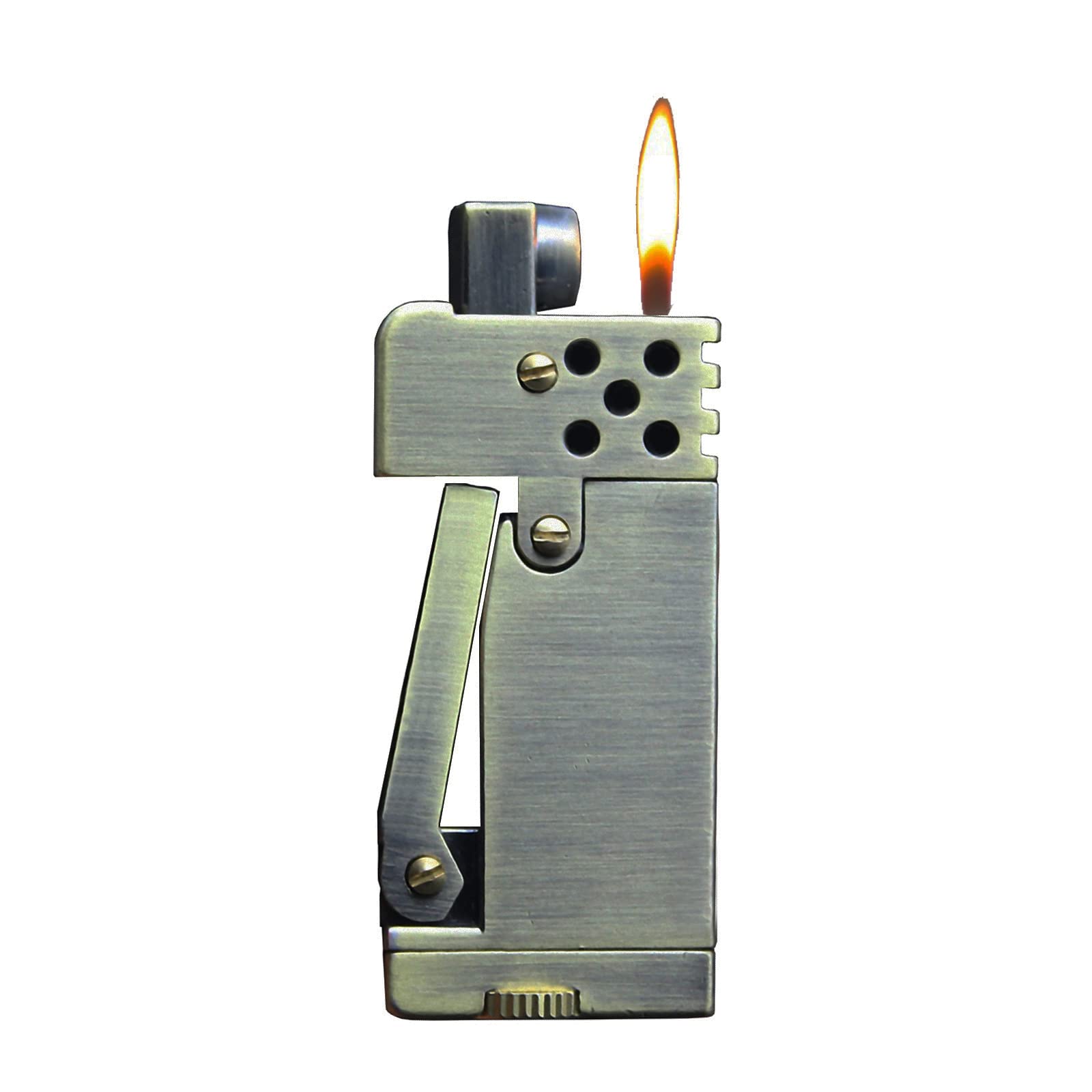 Vintage Windproof Kerosene Lighter for Camping BBQ & Hiking (Gold)