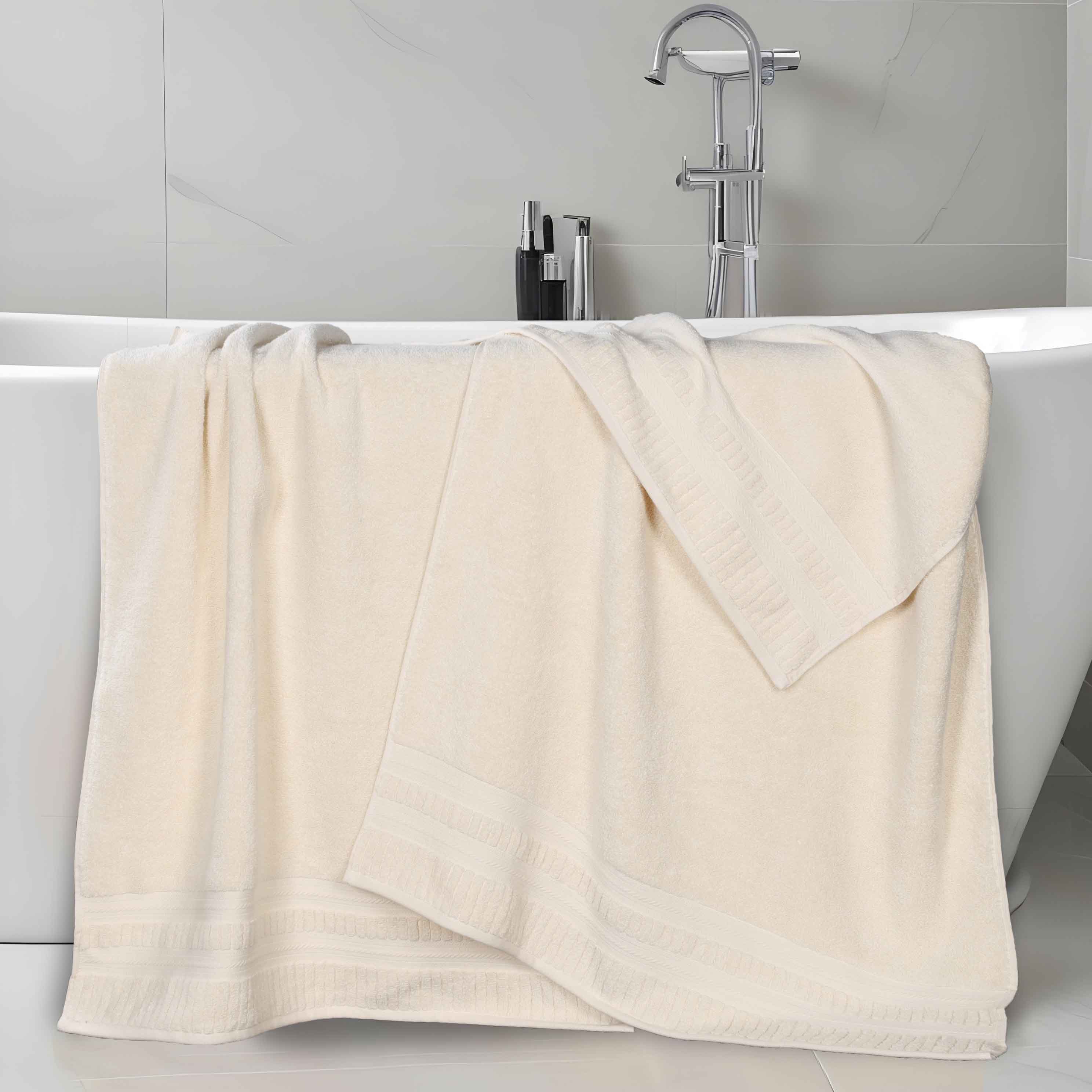 Premium Venice Zero Twist Cotton Bath Towels - Ultra Absorbent, Medium Weight, Set of 2 - Luxury Spa & Bathroom Essentials for Softness & Quick Drying