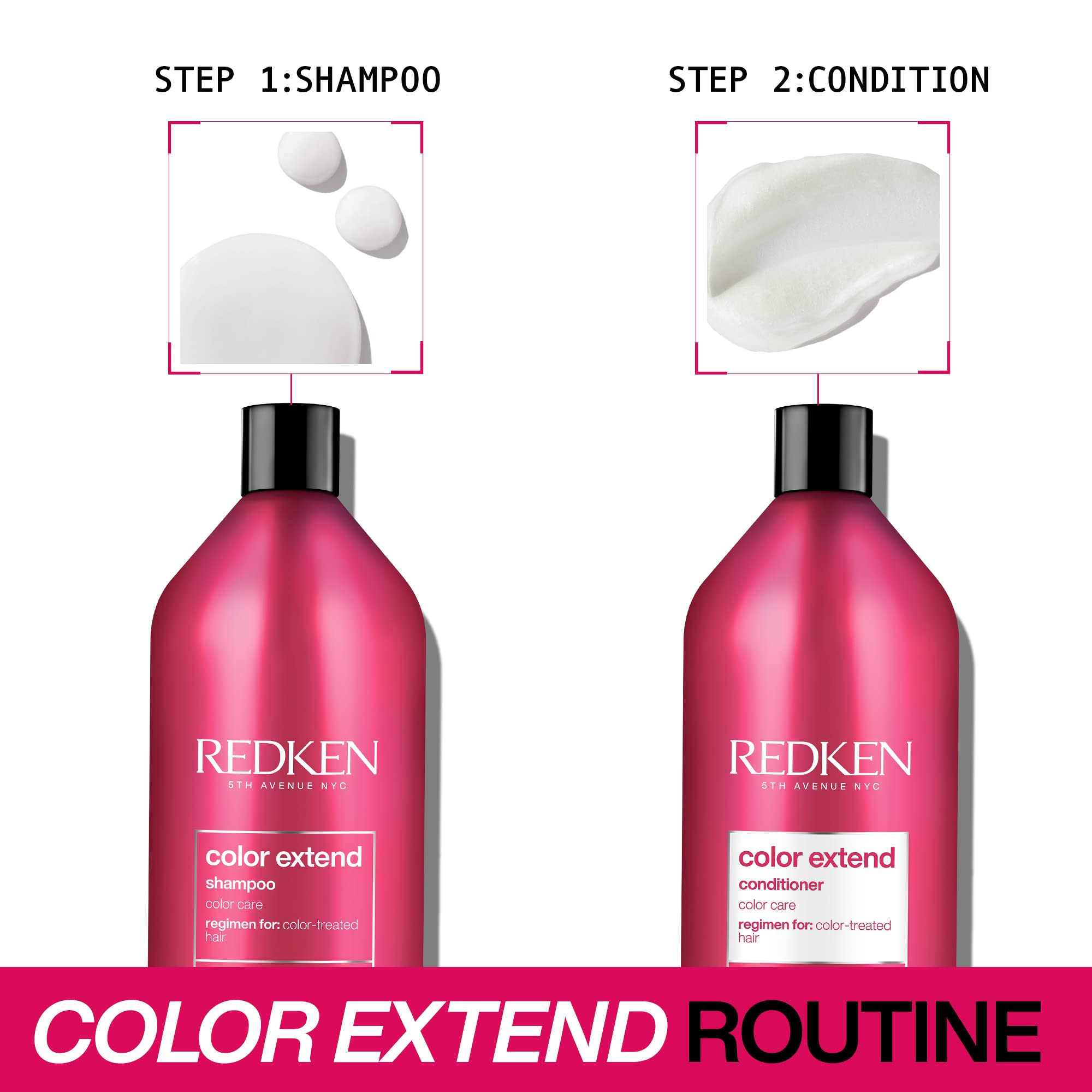 REDKEN Color Extend Shampoo & Conditioner Set for Color-Treated Hair - Sulfate-Free, Moisturizing & Shine Enhancing Hair Care Duo | Perfect for Daily Use, Salon-Quality Results at Home