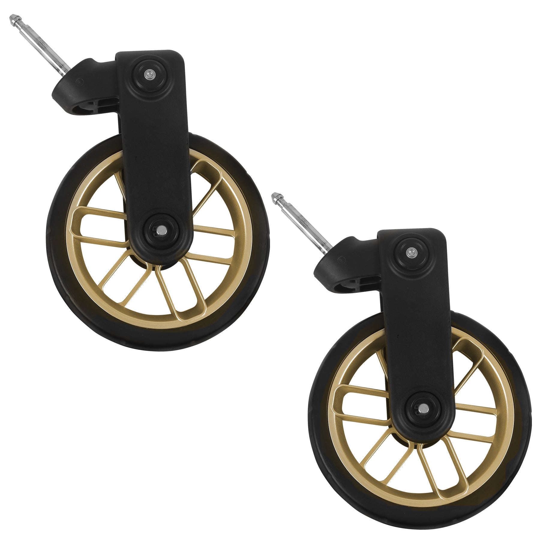 G5 Stroller Front Wheels with Gold Rim - Premium Replacement Wheels for Smooth Mobility | Ideal for Daily Walks, Jogging & Travel