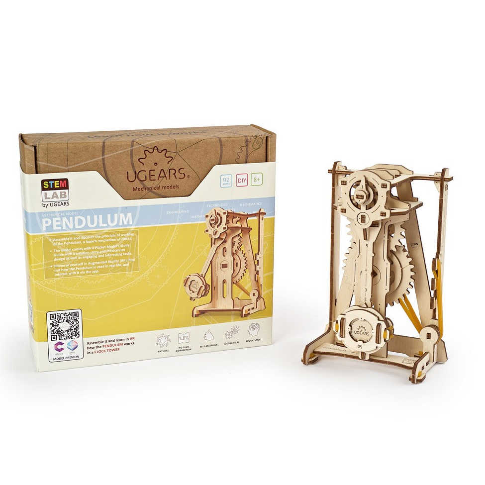 UGears Pendulum STEM LAB Educational Model Kit - DIY Wooden Mechanical Toy for Kids & Adults - Learn Physics & Engineering - Perfect for Science Projects, Home Decor & Gifts