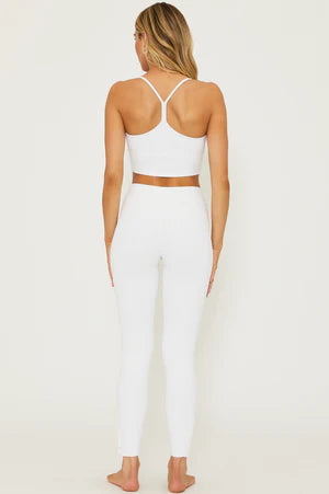 Beach Riot Tinsley High Waisted Leggings - White Waffle Texture Yoga Pants for Women, Perfect for Workouts, Running & Lounge Wear