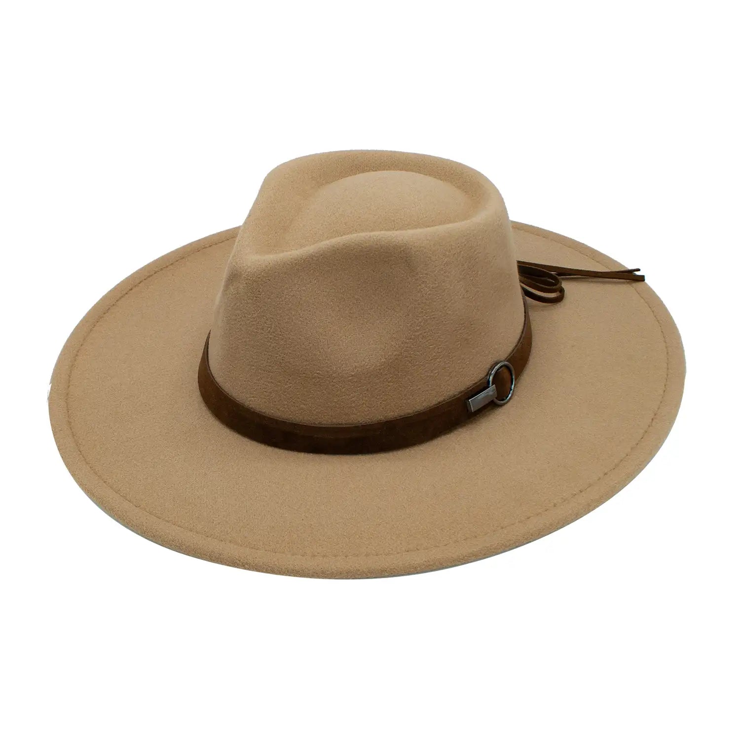 Peter Grimm Preston Wide Brim Fedora Hat for Men - Stylish Wool Felt Dress Hat with Leather Band - Perfect for Outdoor Events, Weddings & Fashion