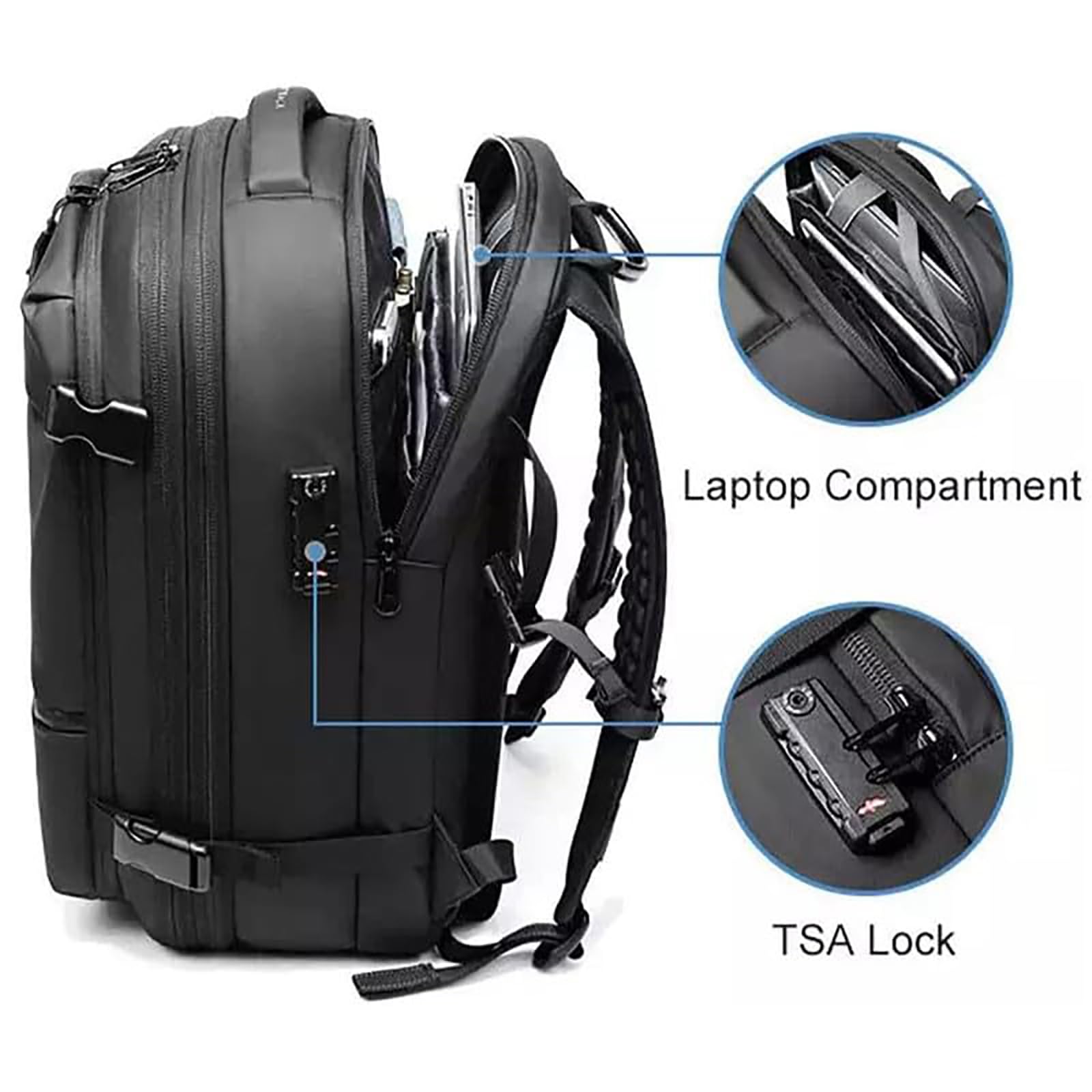 Luxair Vacuum Backpack - Travel Compression Pack for Clothes & Essentials (Black)