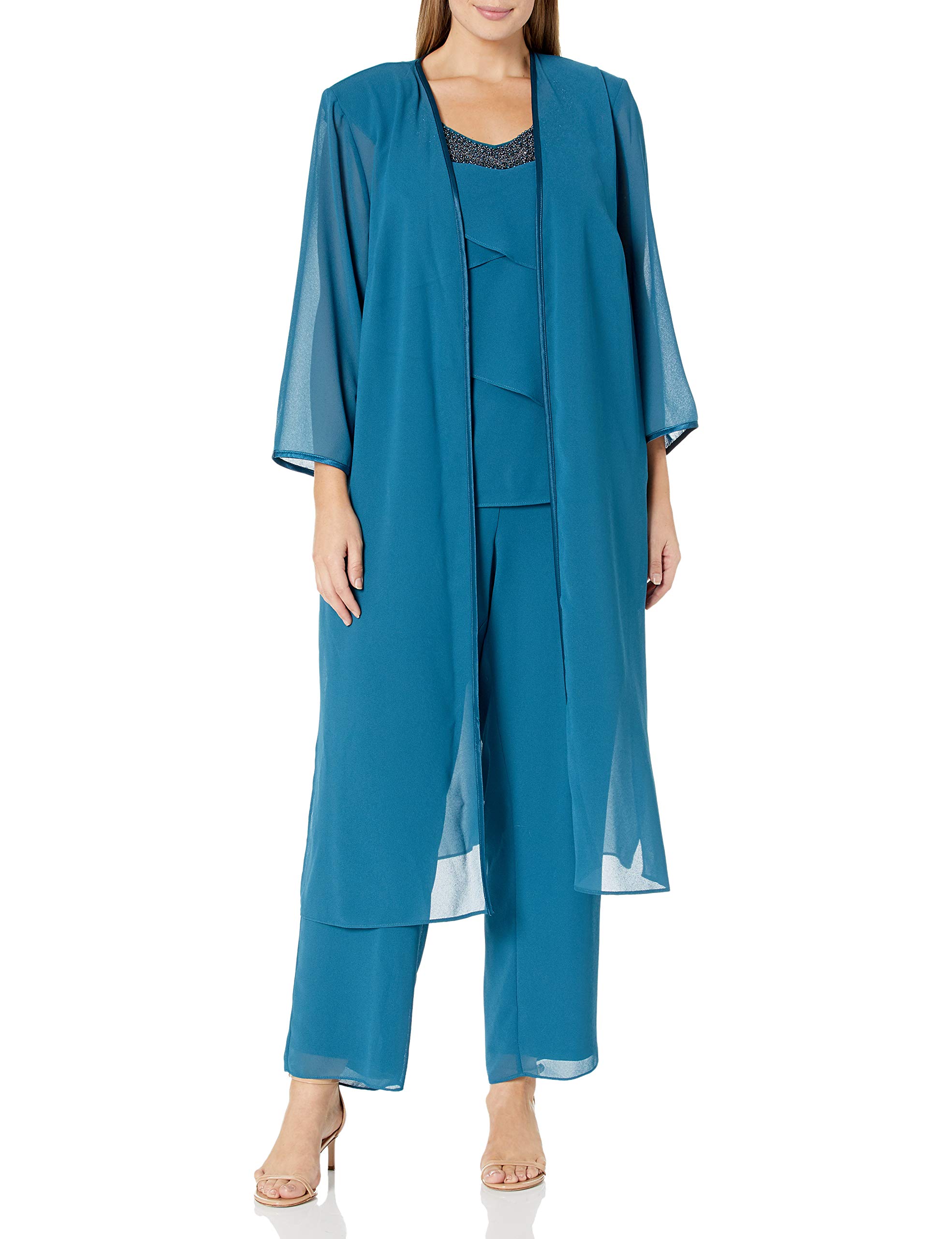 Le Bos Women's Embellished Neckline Pant Set - Stylish Outfit for Work, Party & Special Occasions