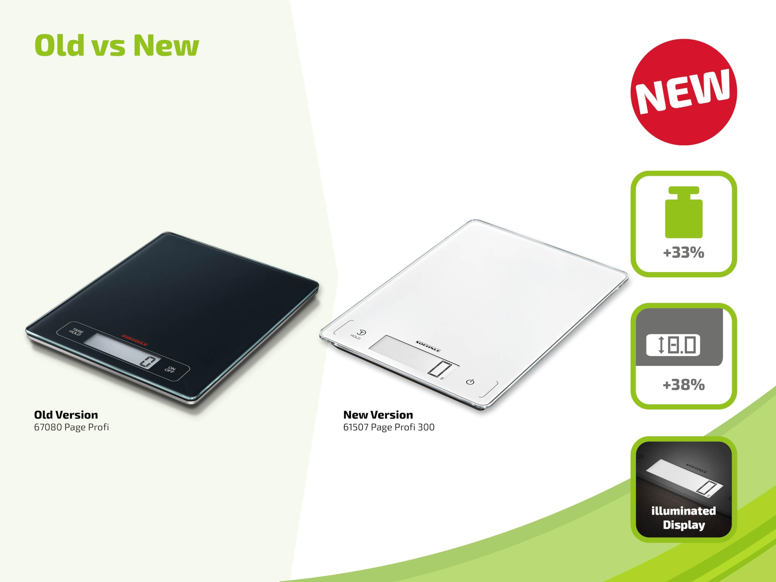 Soehnle Page Evolution Digital Kitchen Scale - 11 lb/5 kg Capacity, Precise Measurements in Grams or Ounces for Baking, Cooking & Meal Prep