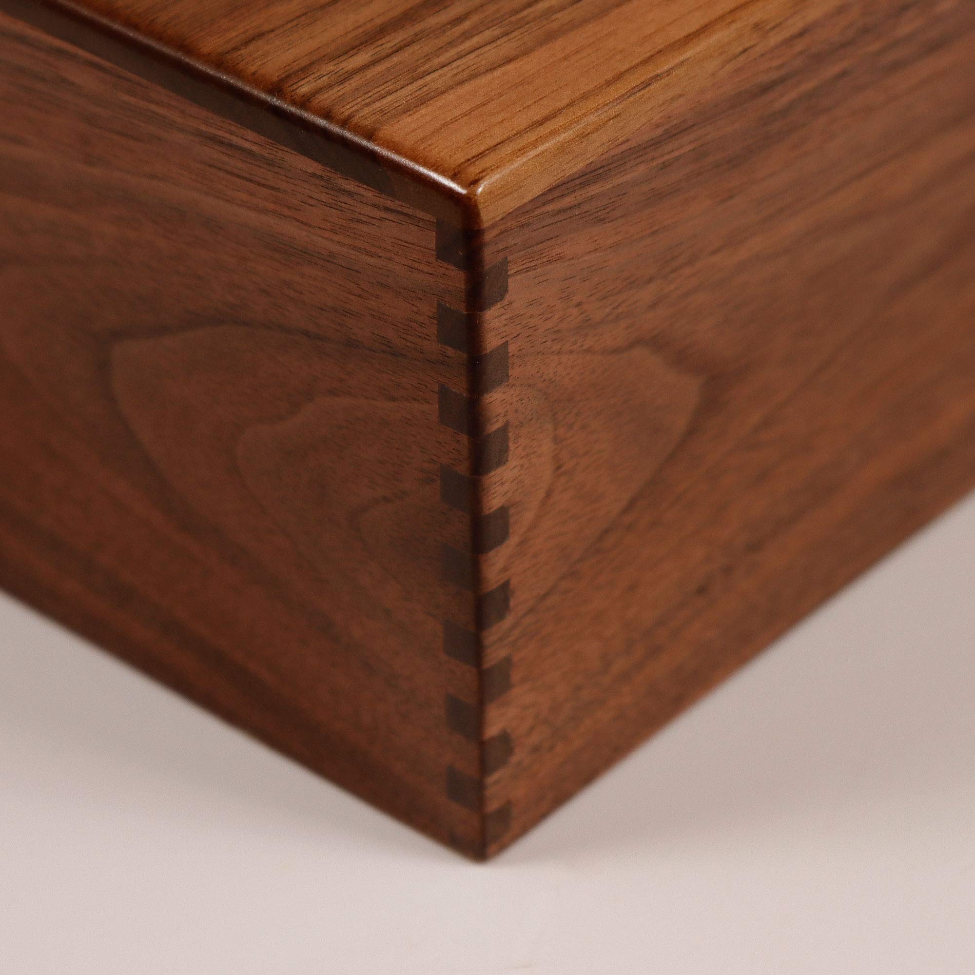 Handmade Solid Texas Black Walnut Tissue Box Cover - Custom Wooden Box Holder with Box Jointed Sides - Elegant Rectangle Home Decor for Living Room, Bedroom & Bathroom