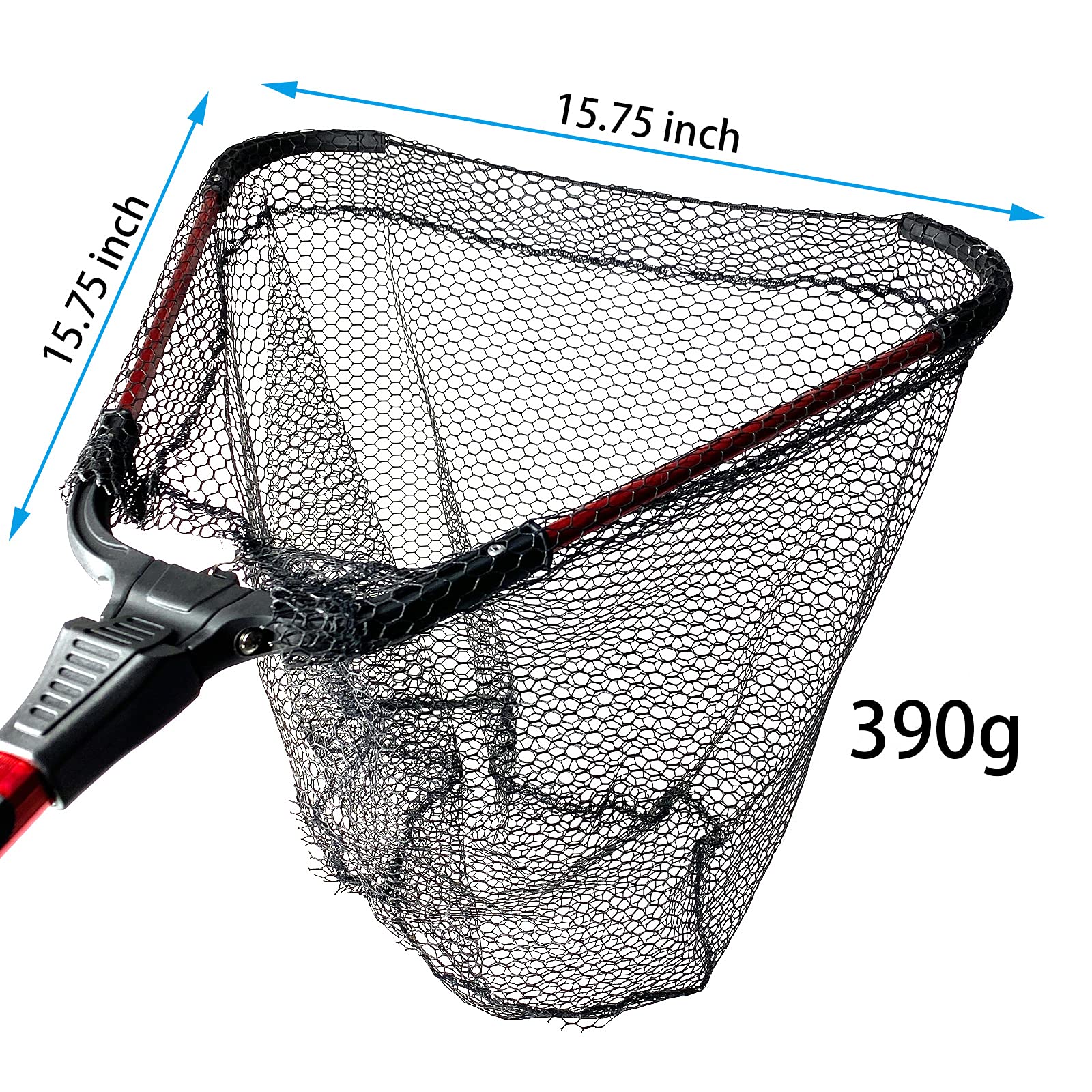 **YHC Floating Fishing Net - Extra Strong Foldable Landing Net for Freshwater & Saltwater Fishing - Rubber Coated Fish Net for Catch & Release (Ideal for Boat, Kayak, Shore Fishing)**