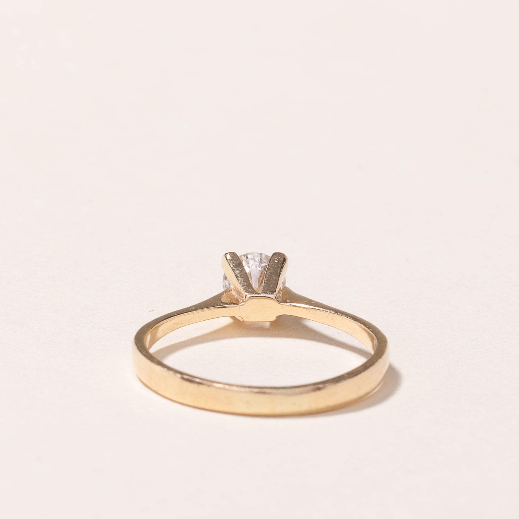 14K Yellow Gold Solitaire Diamond Ring - 0.35 Carat Total Weight (CTW) | Size 5.5 | Elegant Engagement & Wedding Band for Women | Perfect for Proposals, Anniversaries & Special Occasions