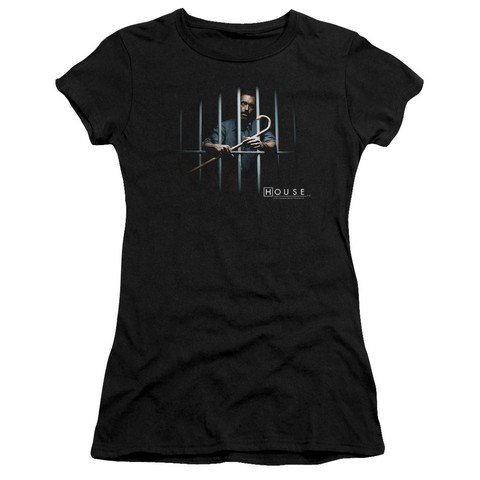 House Behind Bars Juniors T-Shirt - Trendy Graphic Tee for Teens | Casual Streetwear & Concert Outfit