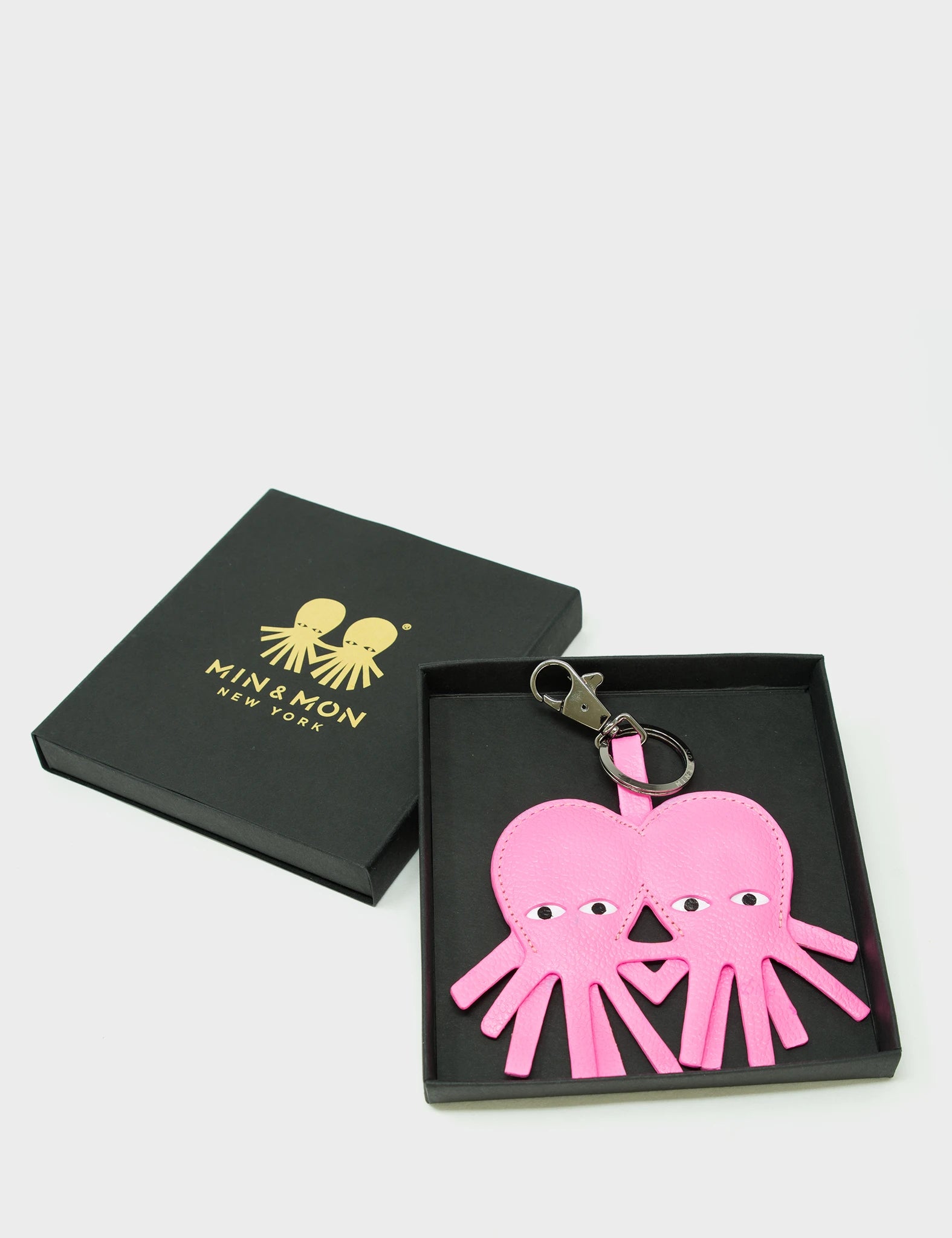 Octotwins Charm Bubblegum Pink Leather Keychain - Cute Kawaii Keyring for Backpacks, Purses & Gift Giving - Perfect for Girls, Teens & Anime Lovers