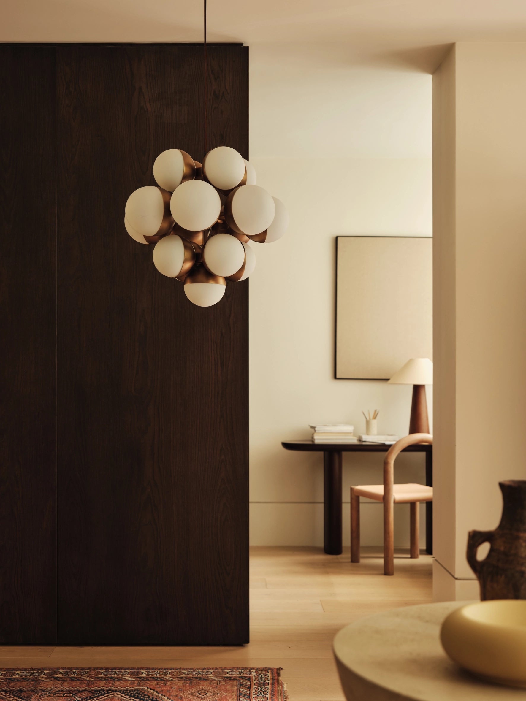 Rocio 16-Light Aged Brass and Opal Glass Chandelier - Elegant Dining Room & Entryway Lighting Fixture