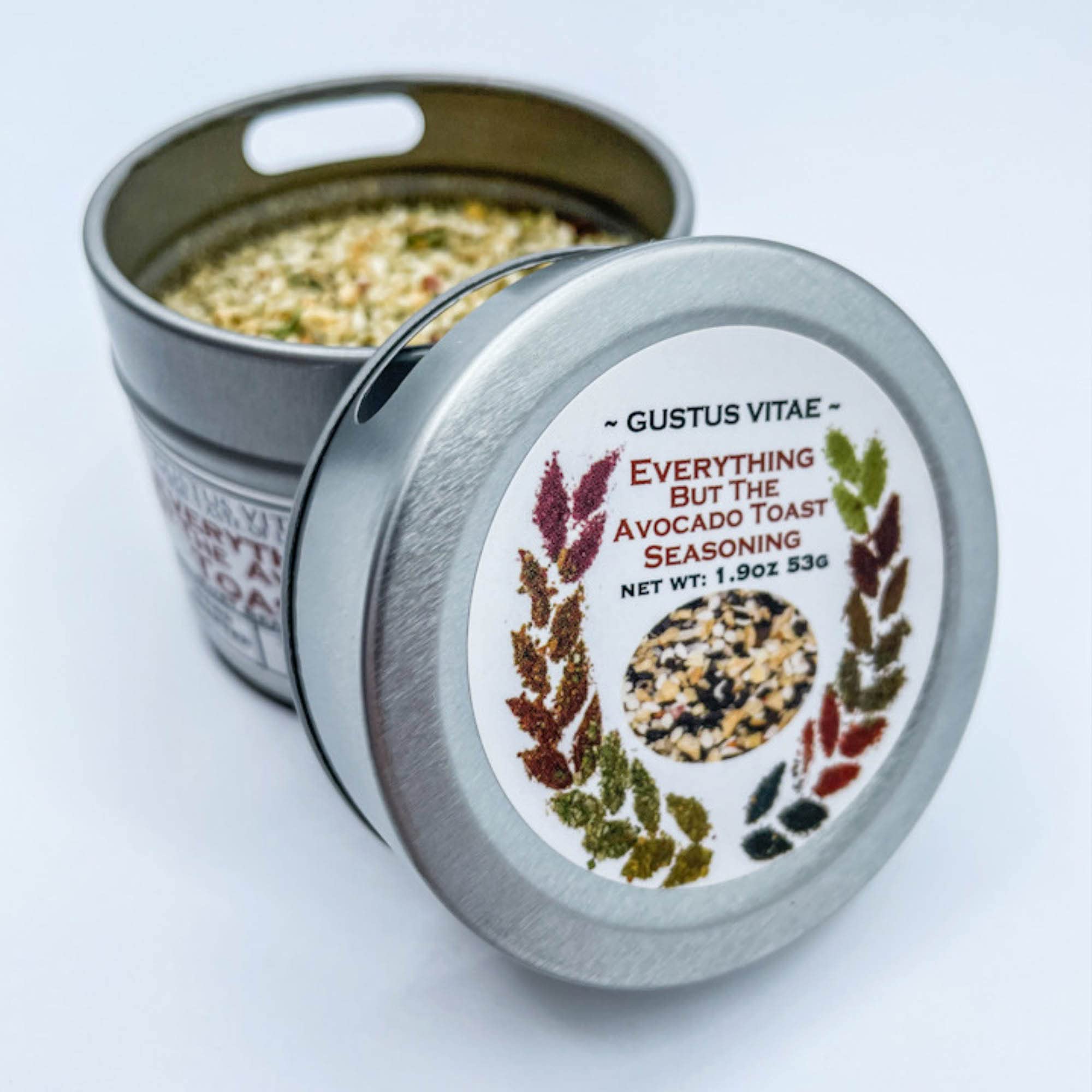 Everything But The Avocado Toast Seasoning | Gourmet Spice Blend for Cooking & Baking | All Natural, Non-GMO, Handcrafted in USA | Premium Artisanal Seasoning for Salads, Eggs & Avocado Toast | Sustainable, GLP-1 Friendly in Magnetic Tin | Gustus Vitae #34