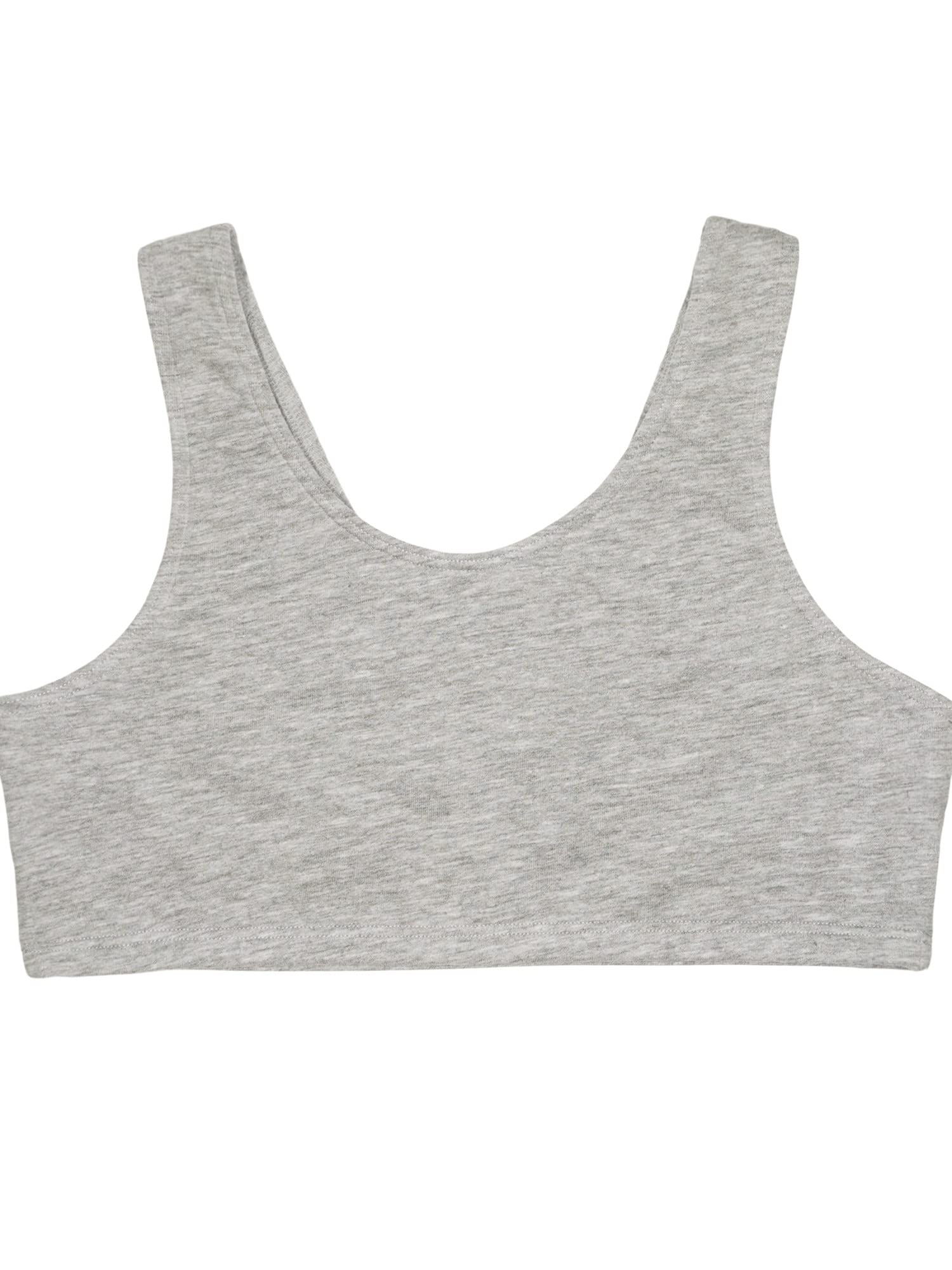 Fruit of the Loom Girls' 3-Pack Cotton Built-Up Stretch Sports Bras - Breathable Comfort for Everyday Wear & Active Play | Perfect for School, Sports, and Casual Outfits