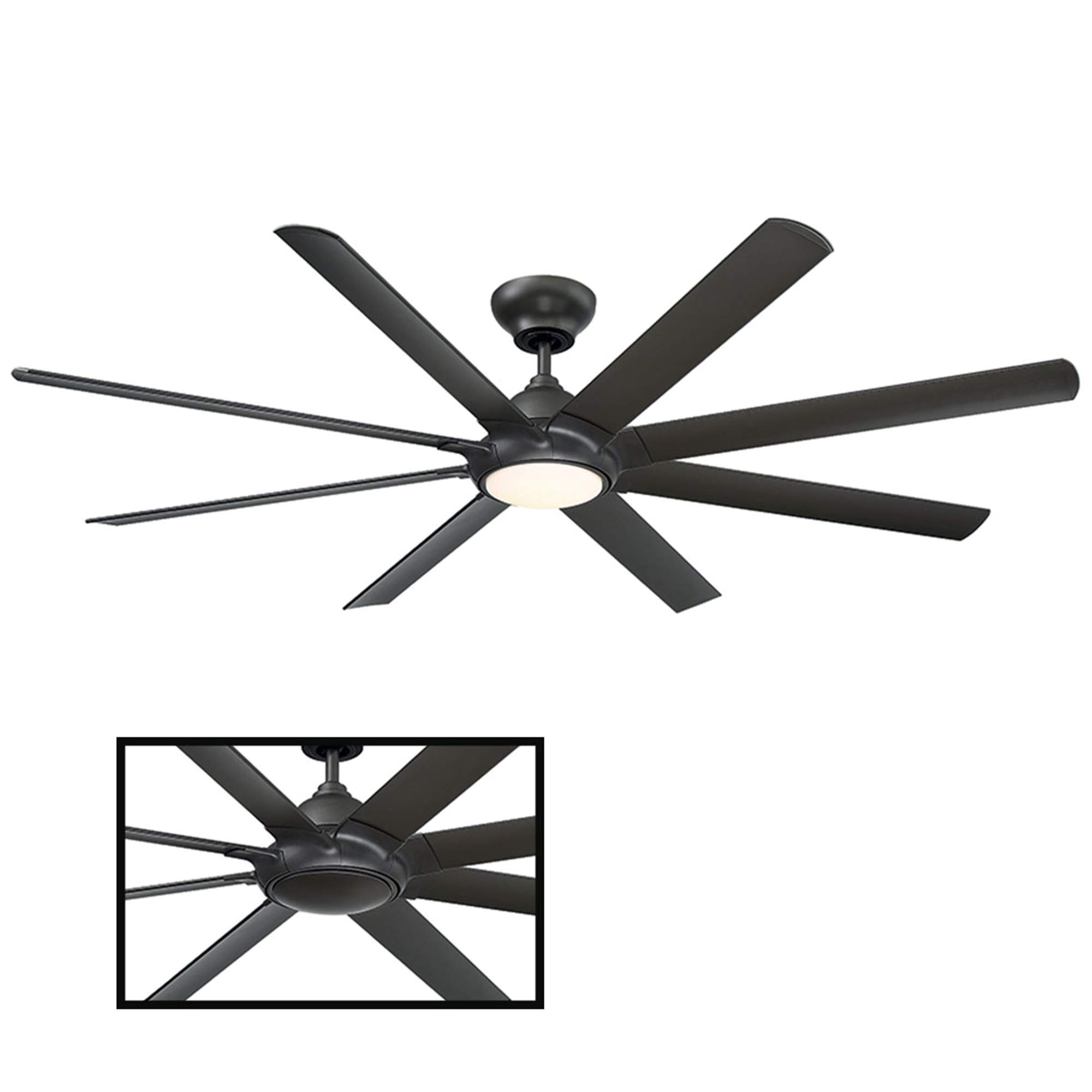 80in Hydra Smart Ceiling Fan with 3500K LED Light Kit, Bronze - Alexa, Google Assistant, Samsung Things, iOS/Android App Compatible for Indoor and Outdoor Use in Living Rooms, Patios, and Bedrooms