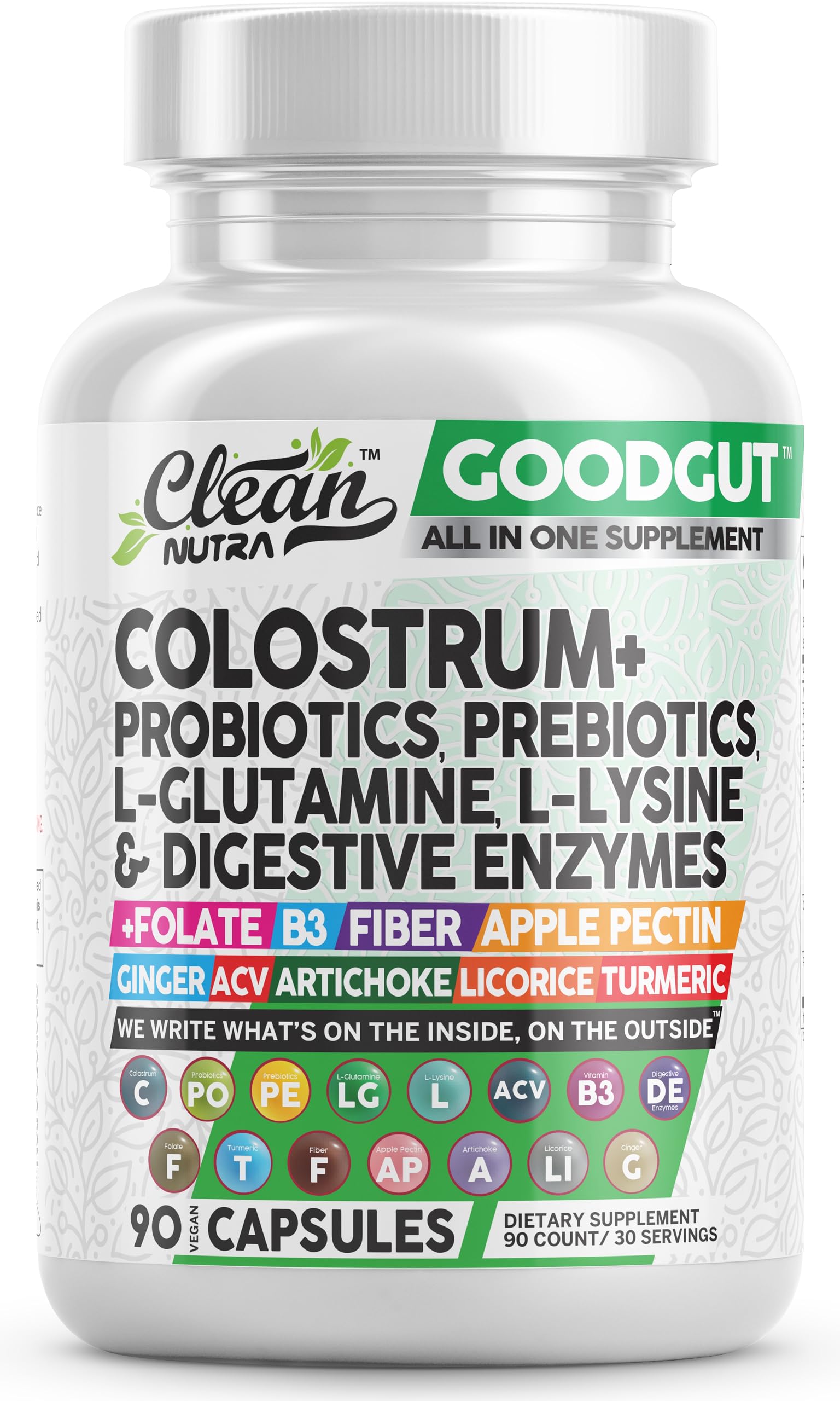 Premium Bovine Colostrum Supplement Capsules with Probiotics, Prebiotics, L-Glutamine & Digestive Enzymes | Supports Gut Health, Immunity & Digestion | Ideal for Athletes, Fitness Enthusiasts & Wellness Seekers