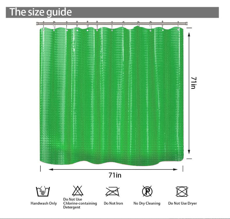 Clear EVA Shower Curtain Liner 71x71 Inches - 3D Transparent Bathroom Shower Curtain with Hooks, Waterproof & Mold Resistant for Shower Stall - Perfect for Bathrooms, Dorms, Apartments & Hotels