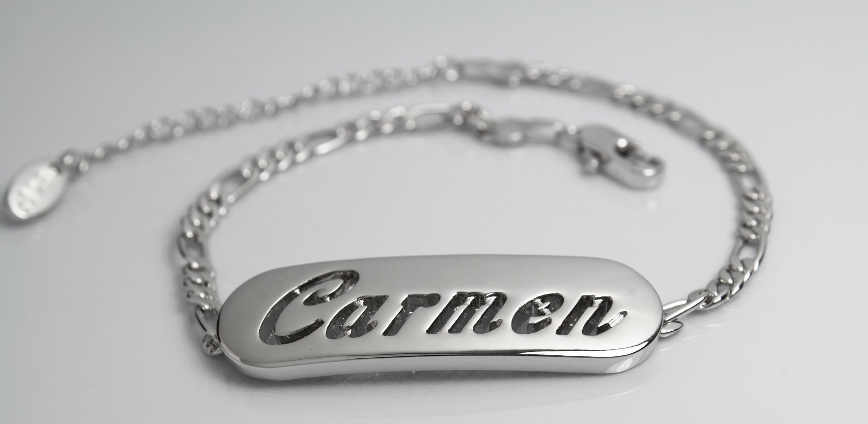 Carmen Name Bracelet - 18K White Gold Plated Personalized Jewelry Gift for Women | Perfect for Girlfriend, Mother, Sister & Friend | Elegant Gift Bag & Box Included | Ideal for Birthdays, Anniversaries & Special Occasions