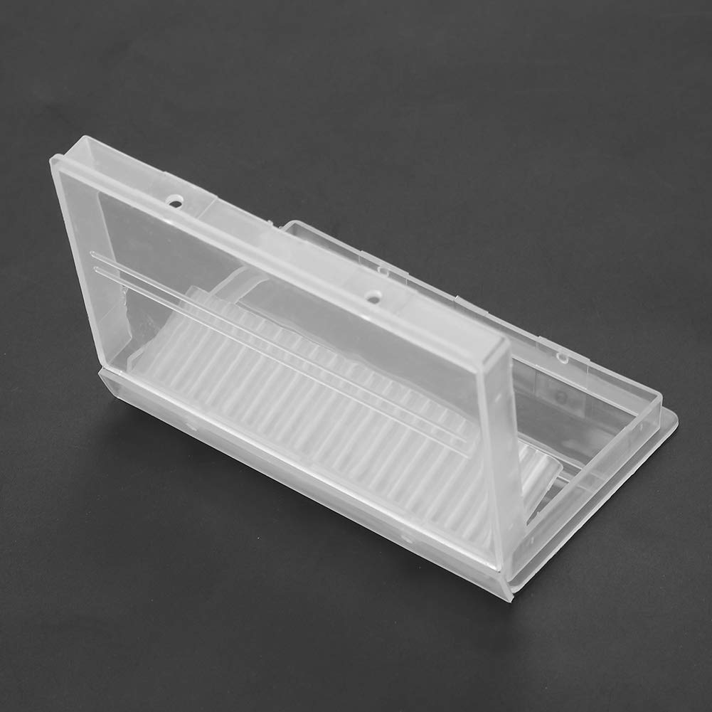GOTOTOP 20 Slots Transparent Nail Drill Bit Storage Box - Nail File Organizer Case for Professional & Home Manicure Tools - Perfect for Salon Display, Travel & DIY Nail Art Storage