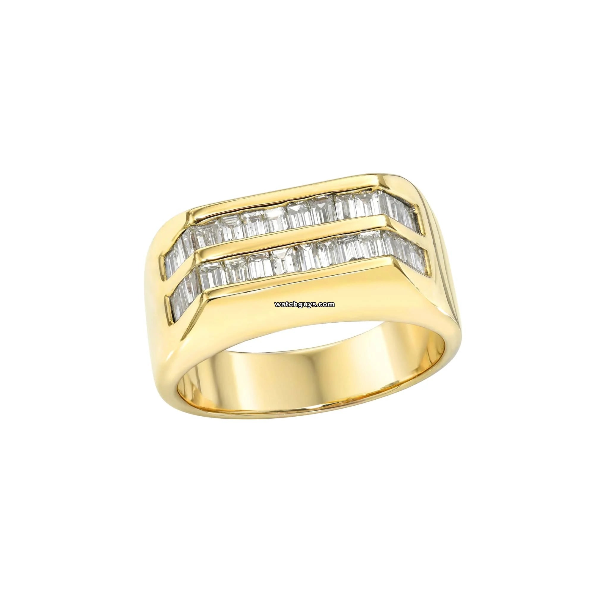 2.00 Carat Diamond Baguette Ring in 14K Yellow Gold - Elegant Wedding Band, Anniversary Gift for Her, Perfect for Engagement & Special Occasions