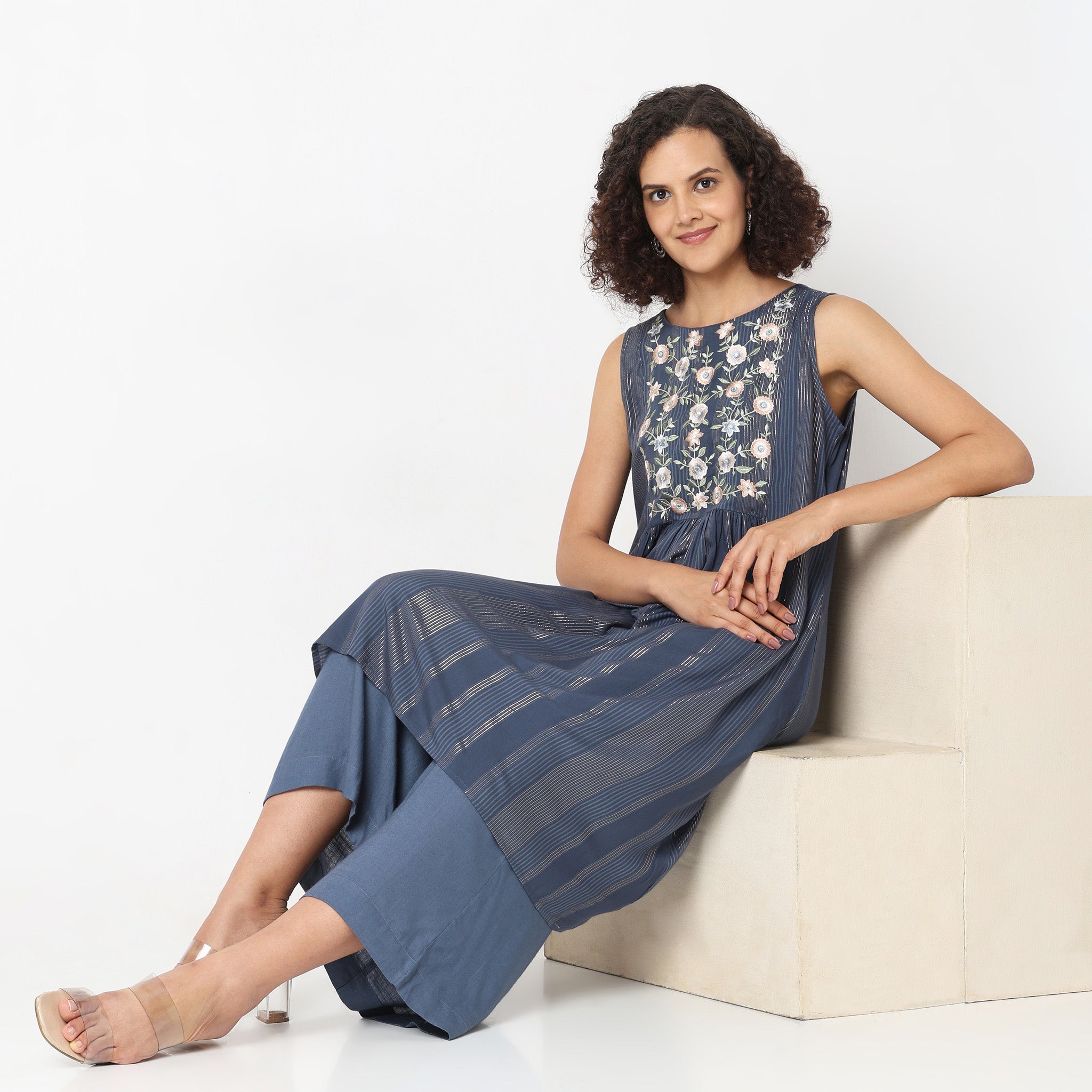 Flare Fit Embroidered Floral Summer Dress for Women - Elegant Boho Maxi Dress for Beach, Wedding & Vacation