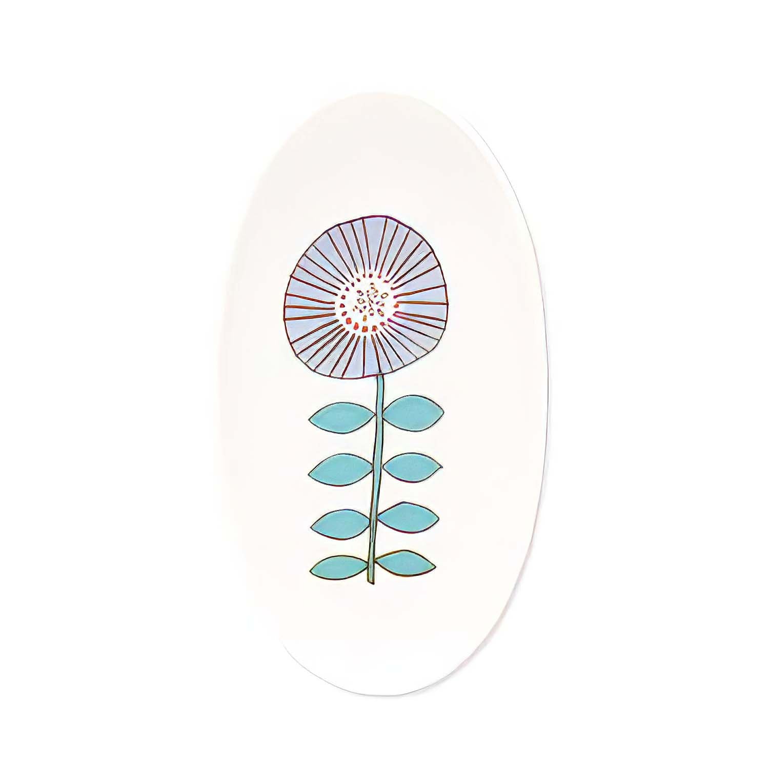 Harekutani Porcelain Small Oval Plate for Single Flower Display - Elegant Japanese Dish for Desserts, Appetizers & Home Decor