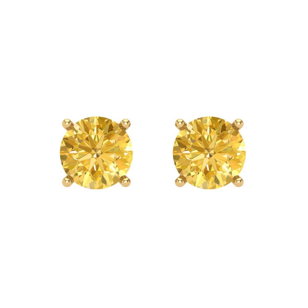 1.50ct VVS1 Yellow Simulated Diamond Stud Earrings 18K Gold for Parties & Gifting