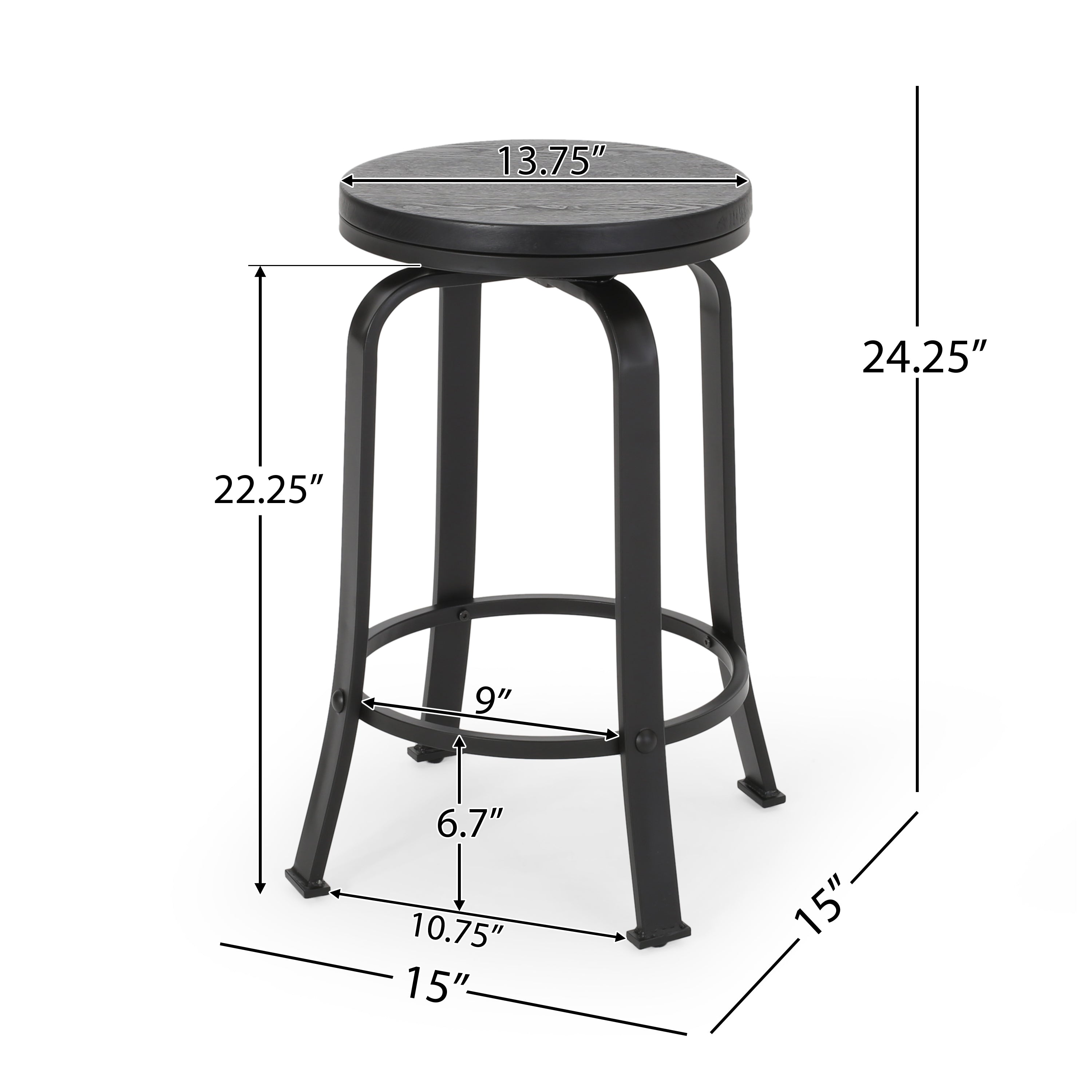2-Piece Counter Stool Set - Modern Bar Stools for Kitchen Island, Breakfast Bar & Dining - Adjustable Height & Comfortable Seating