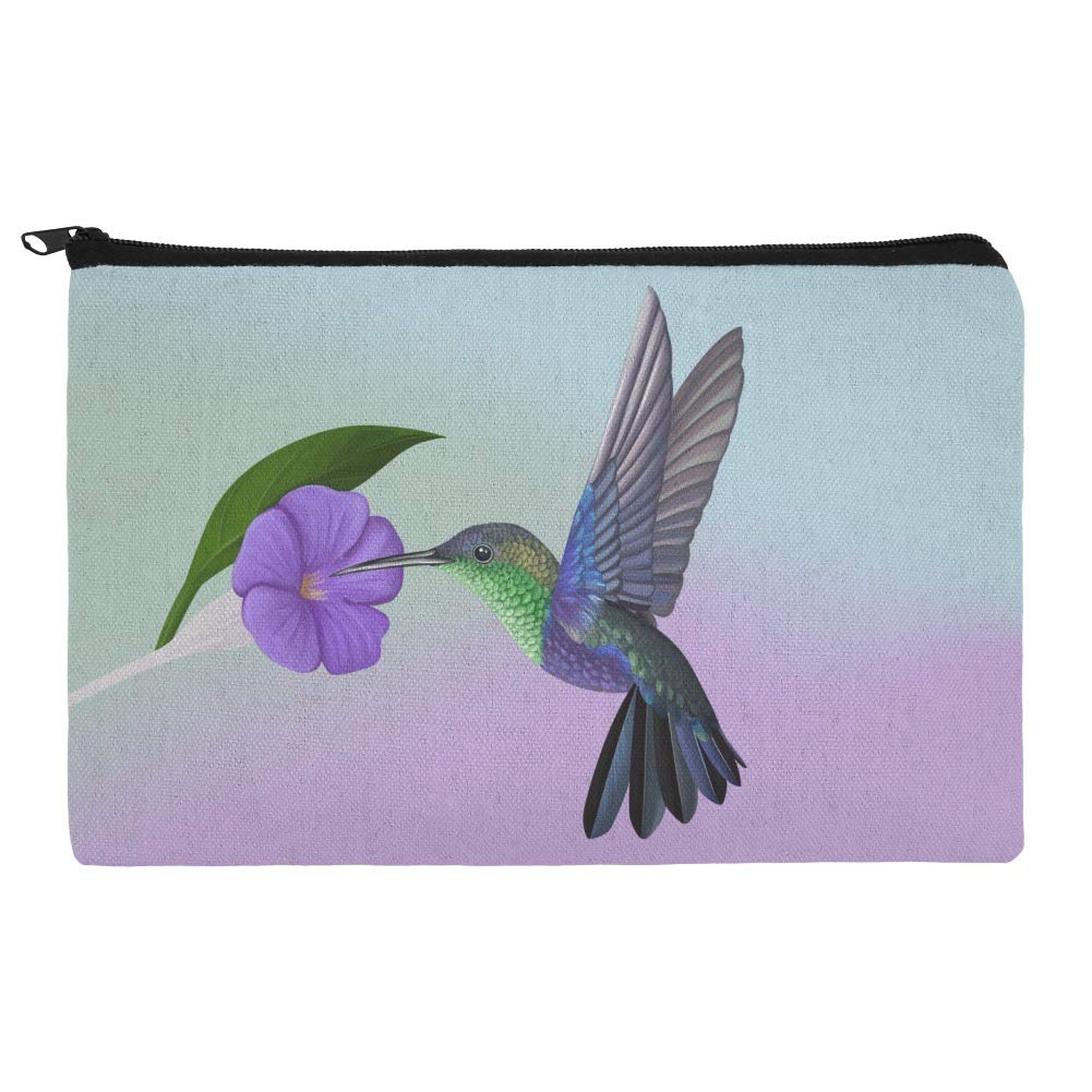 GRAPHICS & MORE Hummingbird Crowned Woodnymph Purple Violet Makeup Bag Cosmetic Organizer Pouch - Perfect for Travel, Gym & Daily Essentials Storage
