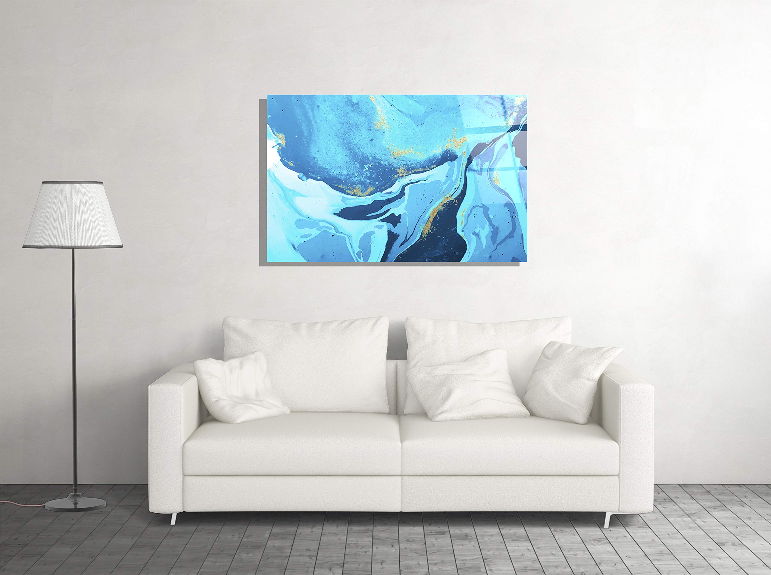Modern Abstract Art Painting Print - Tempered Glass Wall Decor - Luxury Home & Office Gift for Housewarming, Wedding, Birthday