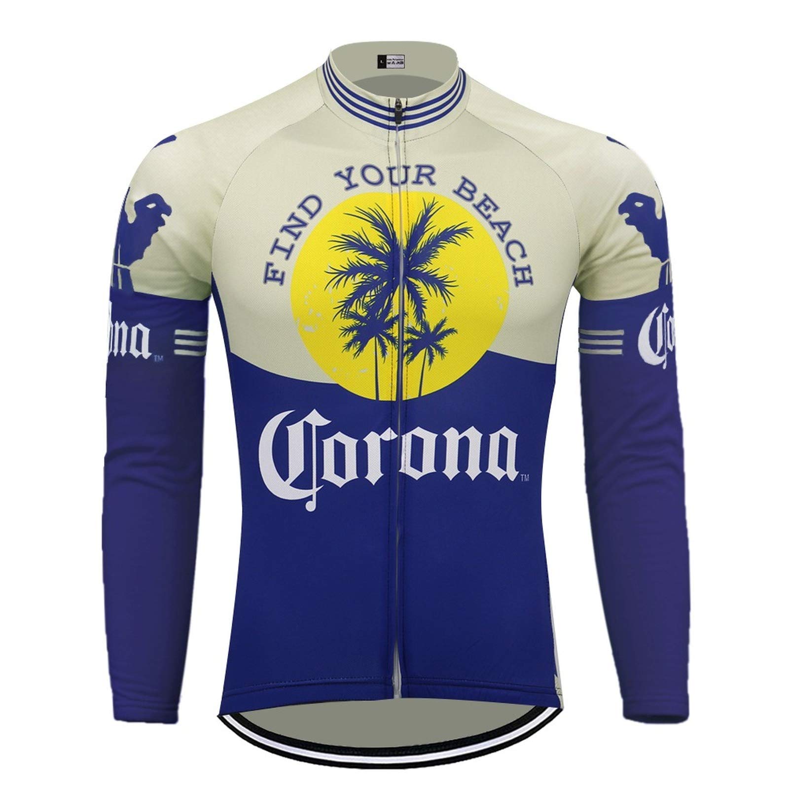 Corona Beer Cycling Jersey - Long Sleeve Winter Fleece & Lightweight MTB Bike Shirt for Men & Women - Perfect for Cold Weather Training, Mountain Biking & Road Cycling