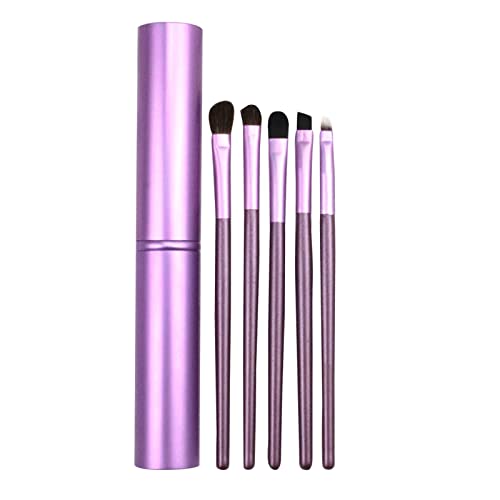 **Simayixx 5-Piece Eyeshadow Brush Set - Natural Handle Makeup Brushes for Professional & Everyday Beauty (Purple) - Perfect for Travel, Home & Salon Use**