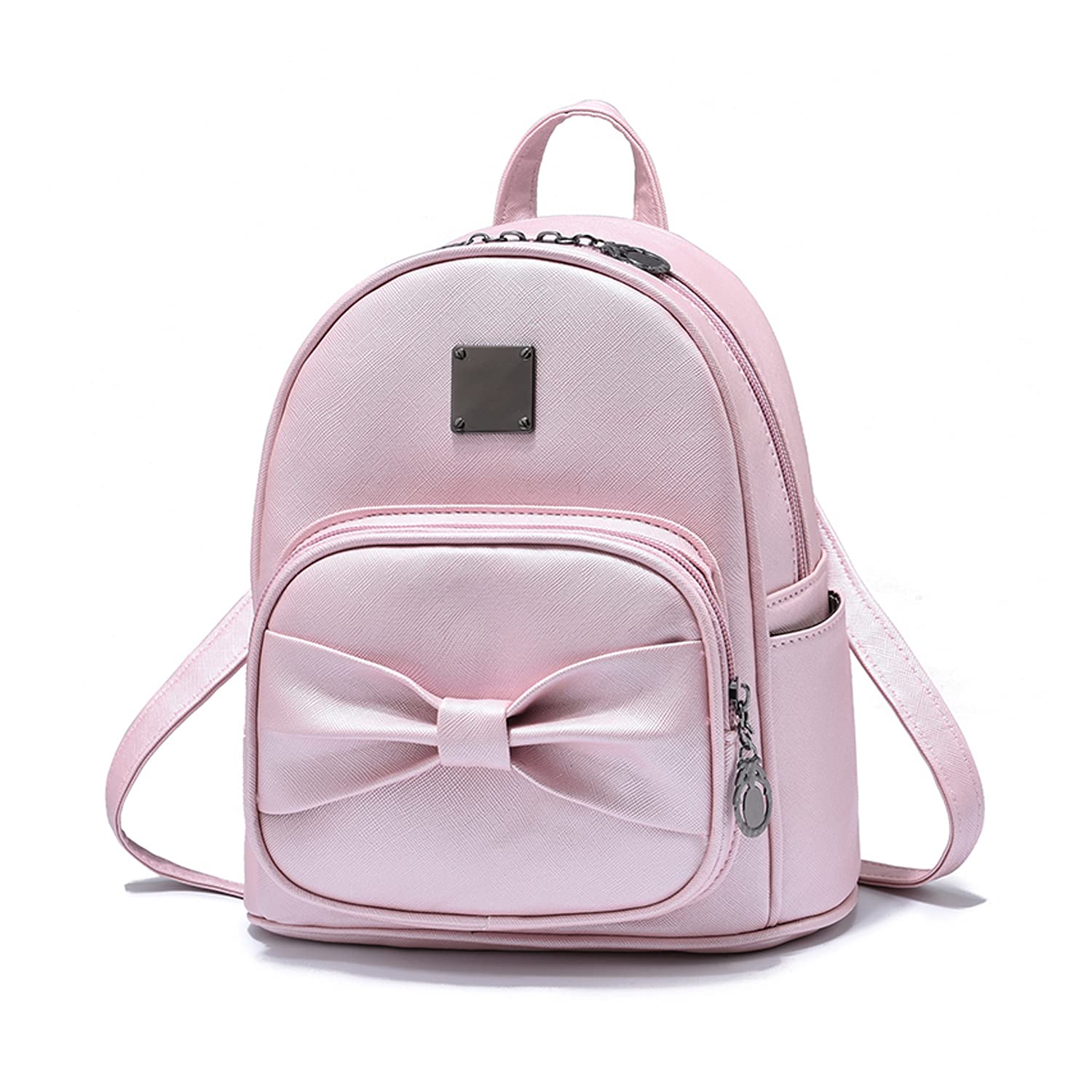 WOG2008 Mini Leather Backpack Purse for Women & Teen Girls - Cute Fashion Backpack with Tassel Charm, Shoulder Bag for School, Travel & Daily Use