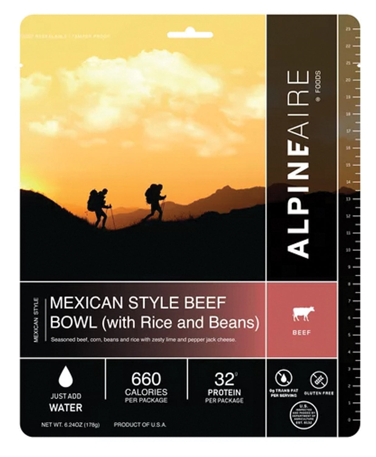 Alpine Aire Mexican Style Beef Bowl - Authentic Mexican Flavors, Freeze-Dried Camping Food for Backpacking & Emergency Preparedness | Perfect for Outdoor Adventures, Hiking & Survival Kits
