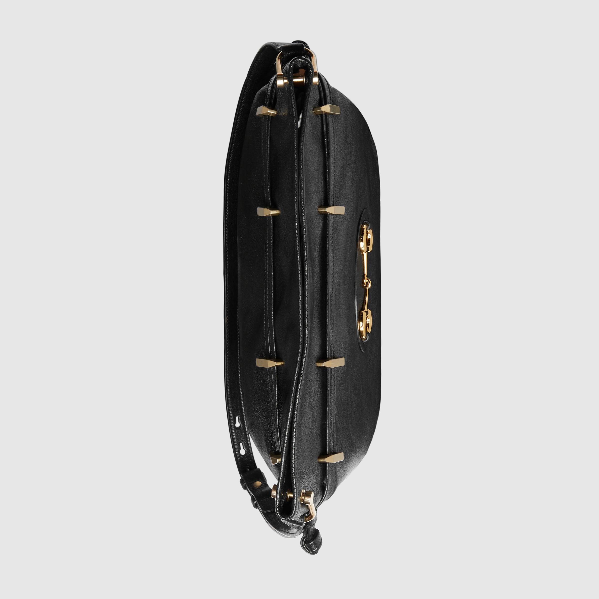 Gucci 1955 Horsebit Messenger Bag for Women - Classic Black Leather Crossbody Bag | Perfect for Work, Travel & Everyday Use