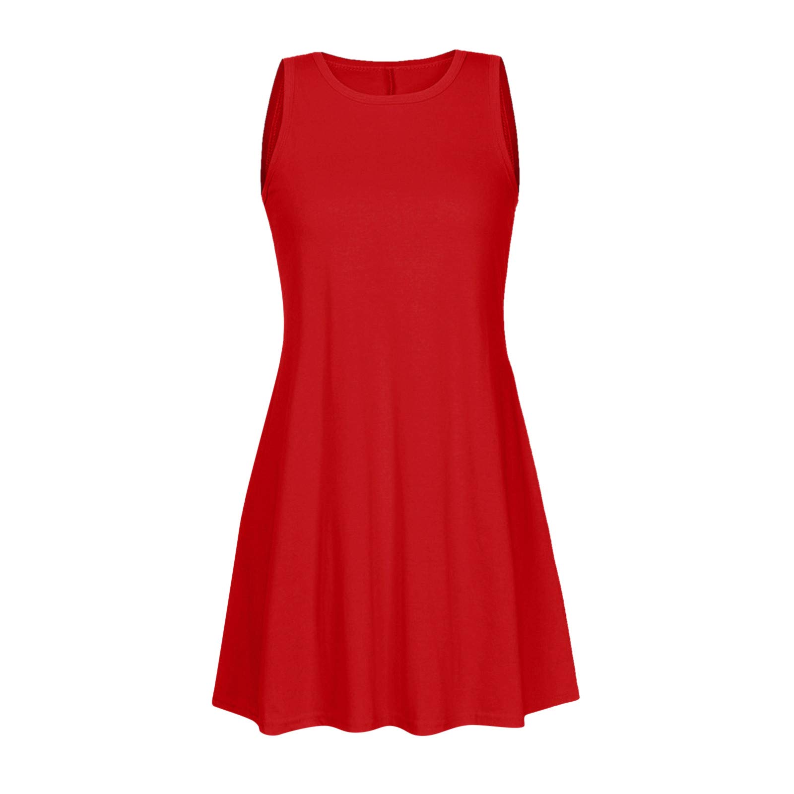 Trendy Women's Sleeveless Sundress - Summer Round Neck Tank Dress with Pocket | Loose Fit Casual Beach Dress for Vacation, Party & Outdoor Activities
