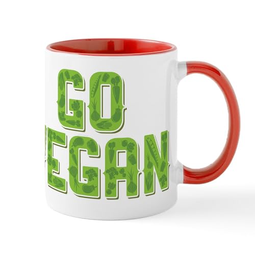 White/Red Inside - Go Vegan