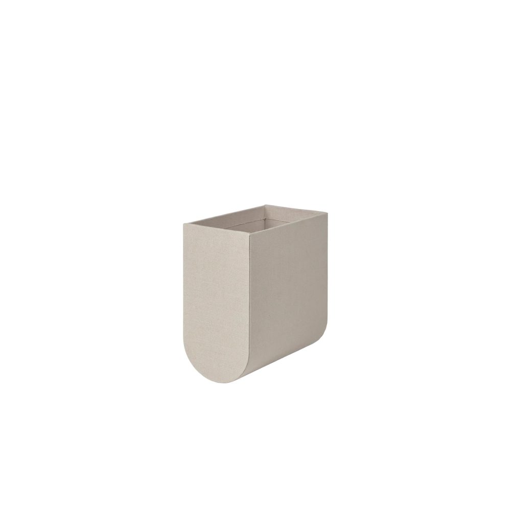Kristina Dam Studio Curved Box - Extra Small Grey Storage Organizer for Home Office & Jewelry | Minimalist Scandinavian Design