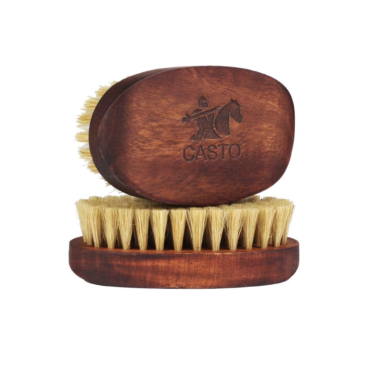 Premium Travel Beard Brush with Natural Boar Bristles & Walnut Wood Handle - Compact Tapered Design by CASTO - Perfect for Grooming On-The-Go, Travel Kits & Daily Beard Care Routine
