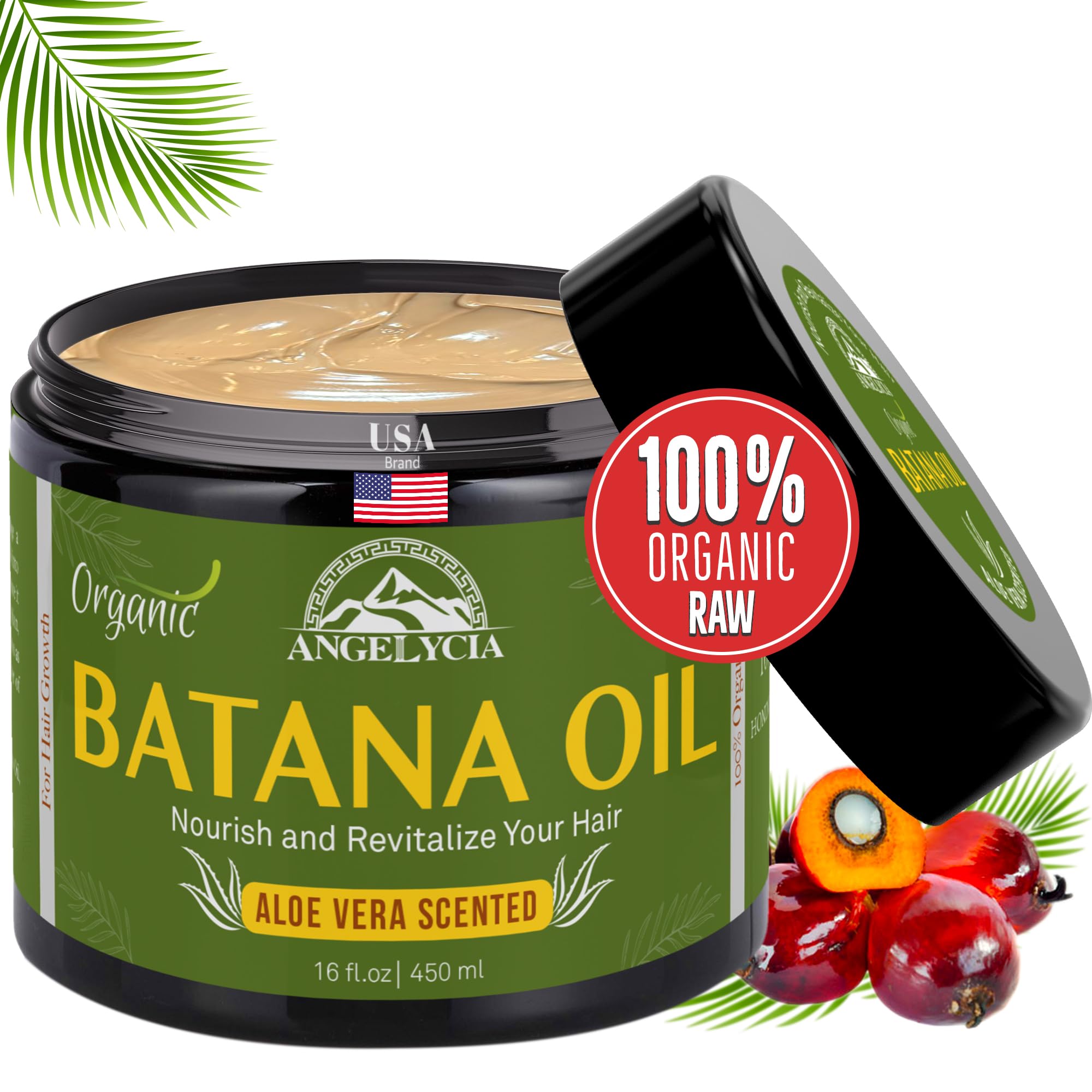 Organic Batana Oil for Hair Growth & Hair Loss Prevention - 100% Pure Raw Batana Oil from Honduras | Dr. Sebi Approved | Nourishes & Strengthens All Hair Types | Natural Hair Mask Treatment | Perfect for Dry, Damaged Hair & Scalp Care