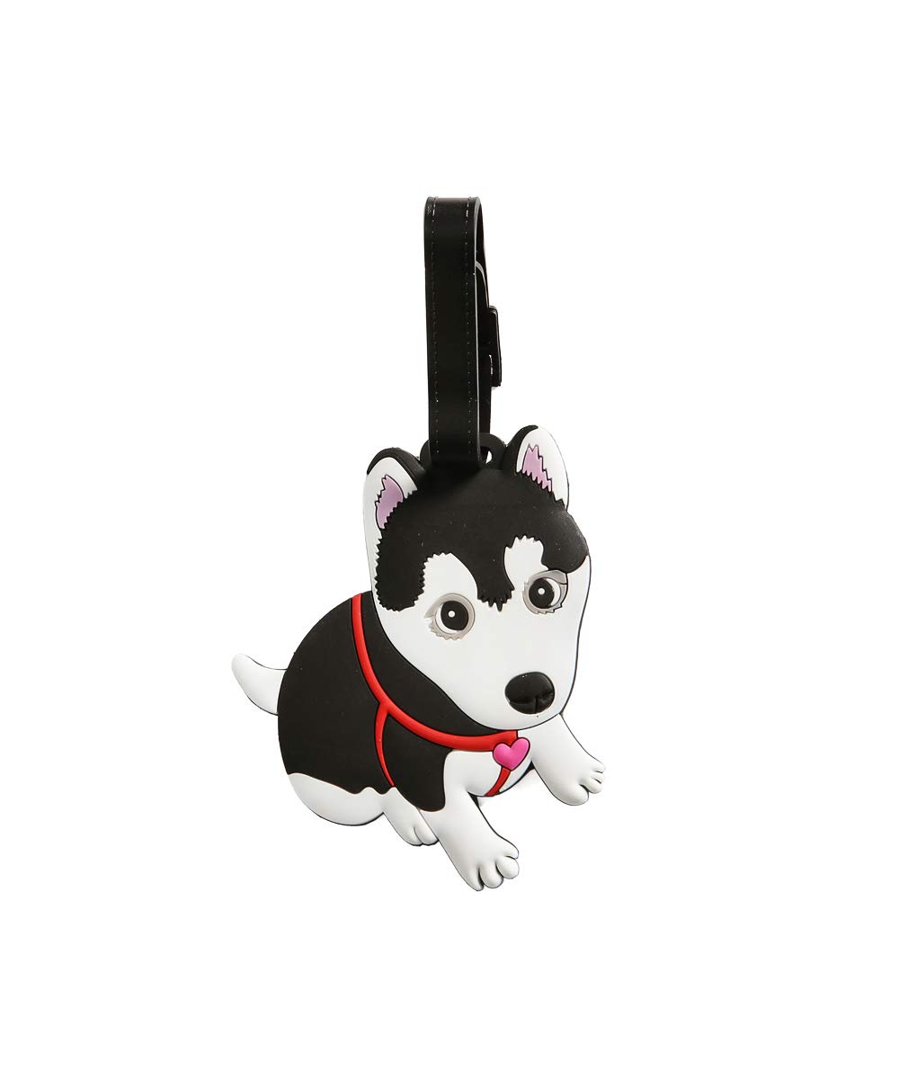 Nayothecorgi - Cute Husky Dog Shaped Luggage Tag for Travel Bags - Perfect for Suitcases, Backpacks & Pet Carriers - Great Gift for Dog Lovers