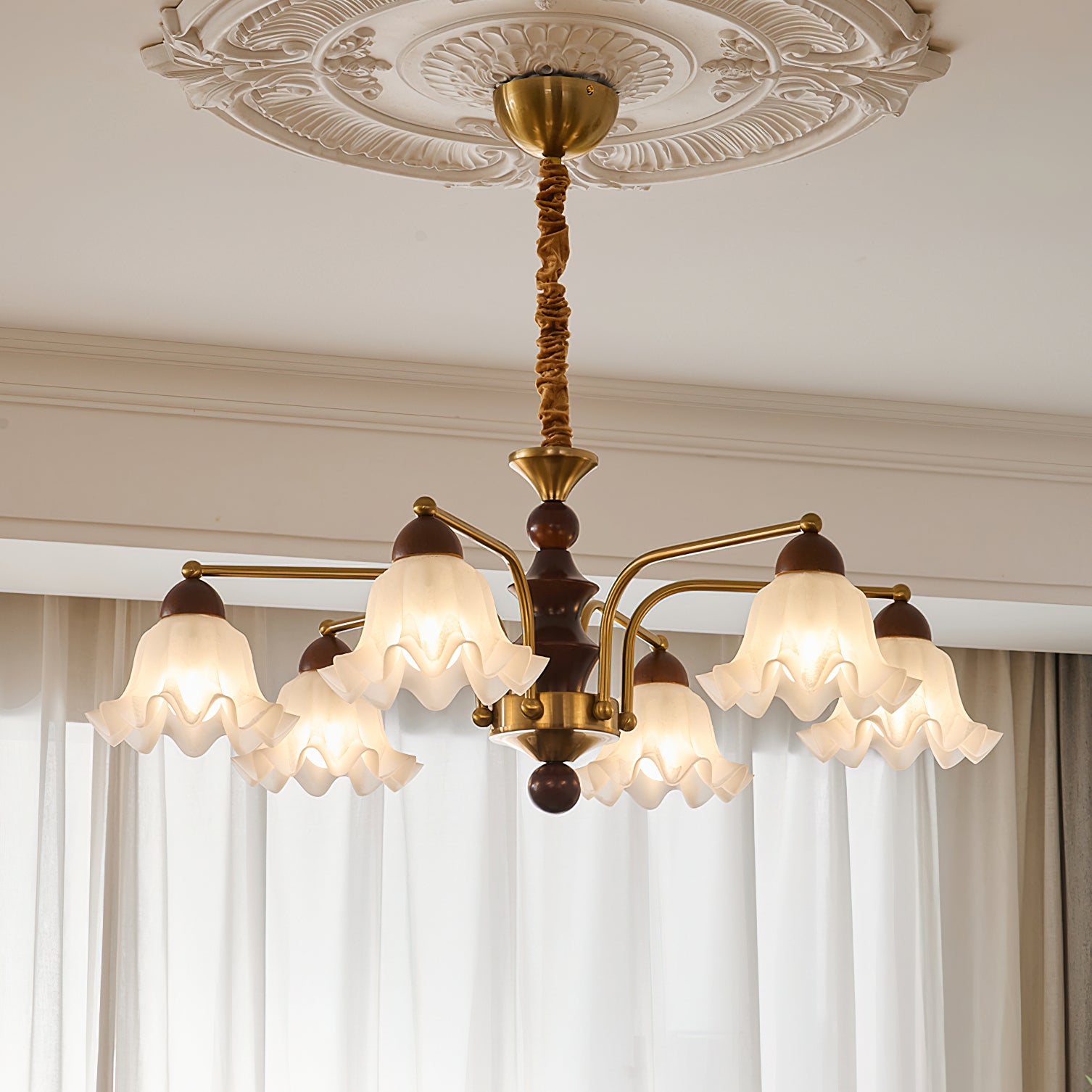 Elegant Blossom Flowers Chandelier - Floral Crystal Ceiling Light Fixture for Dining Room, Bedroom & Living Room Decor
