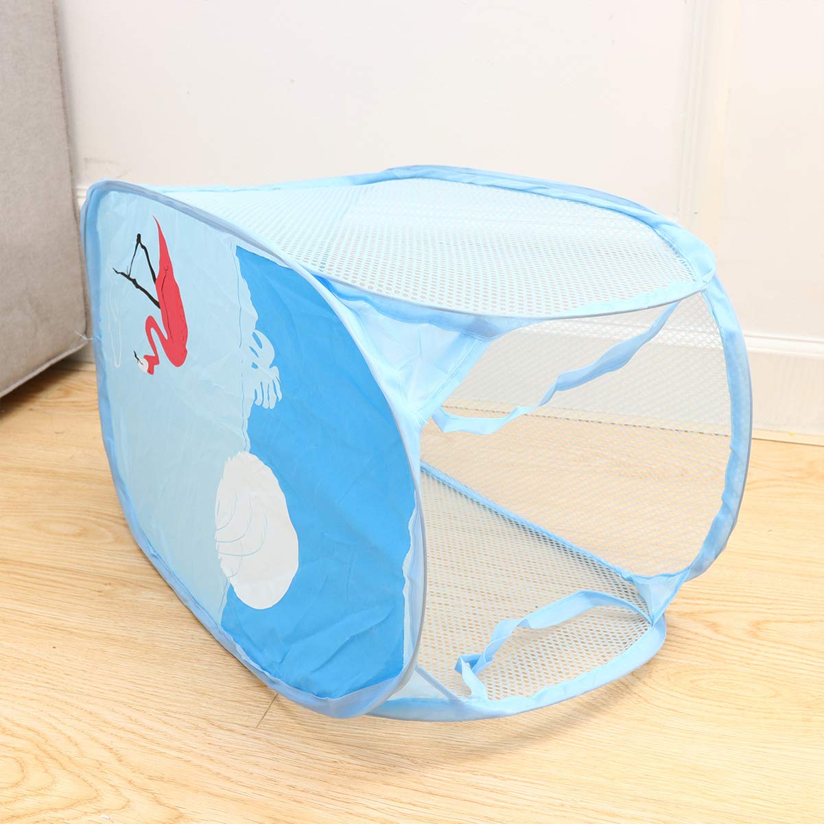 Cabilock 1-Piece Mesh Laundry Basket with Handles - Foldable Storage Bin for Clothes, Toys & Groceries | Portable Dirty Clothes Hamper for Home, Dorm & Travel Use